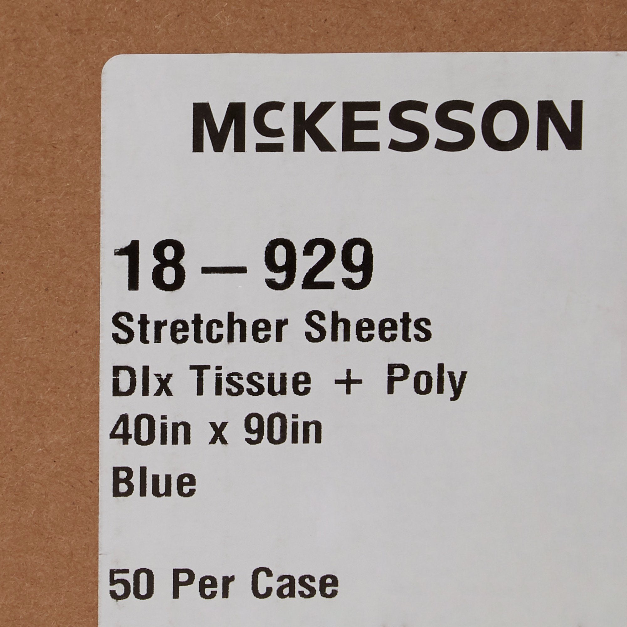 McKesson Blue Flat Stretcher Sheet, 40 x 90 Inch (50 Units)