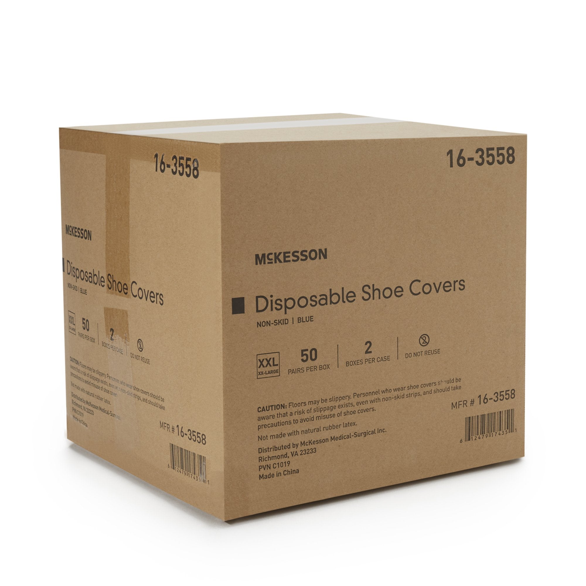McKesson Shoe Covers, 2X-Large, Nonskid Sole, Blue (2 Units)