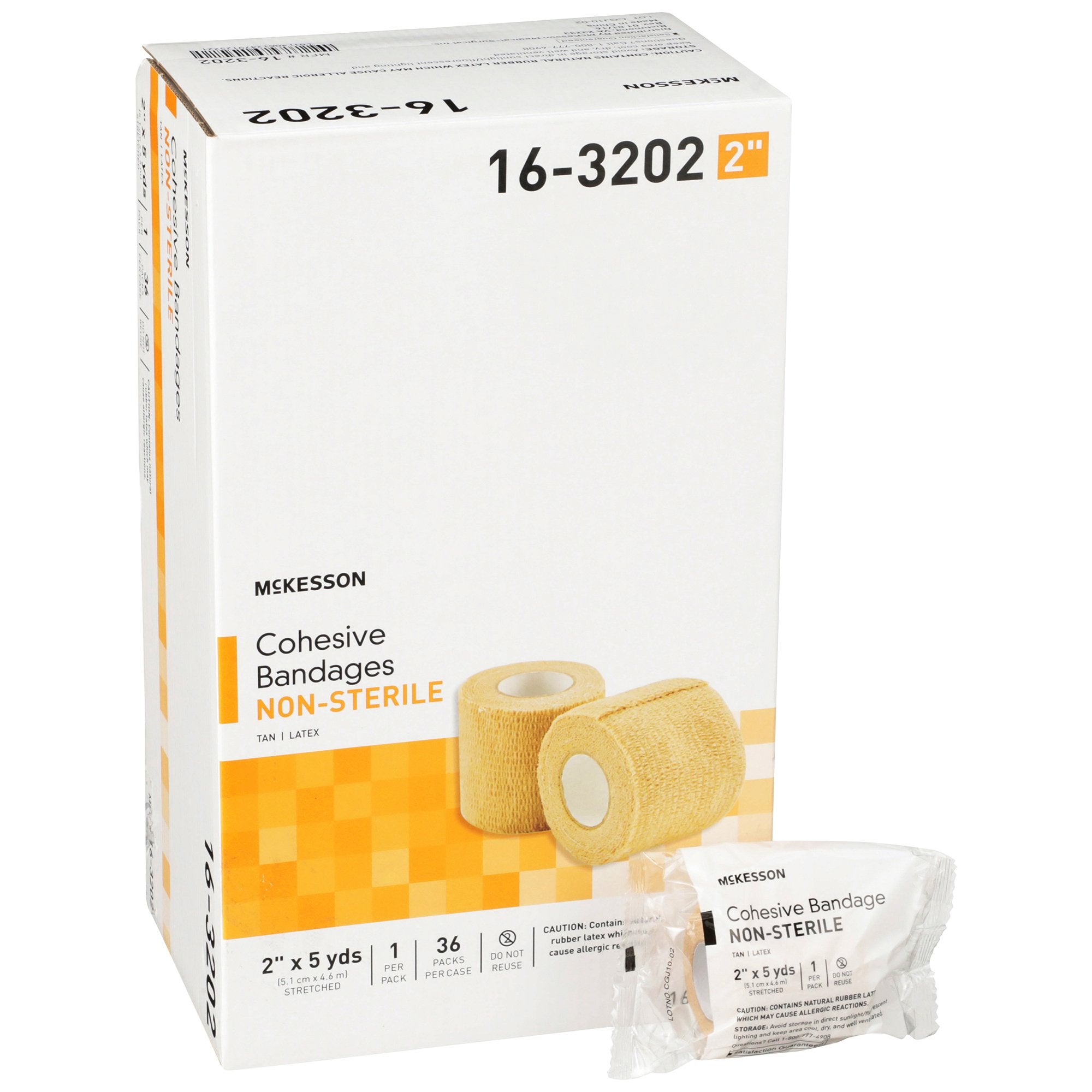 McKesson Tan Self-Adherent 2"x5yd Cohesive Bandage - Compression Support