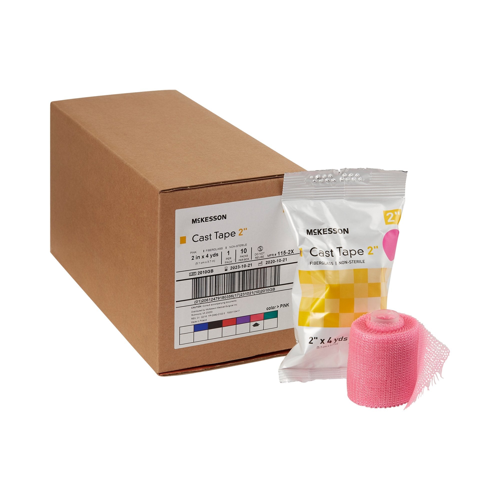 McKesson Pink Cast Tape, 2 Inch x 4 Yard (10 Units)