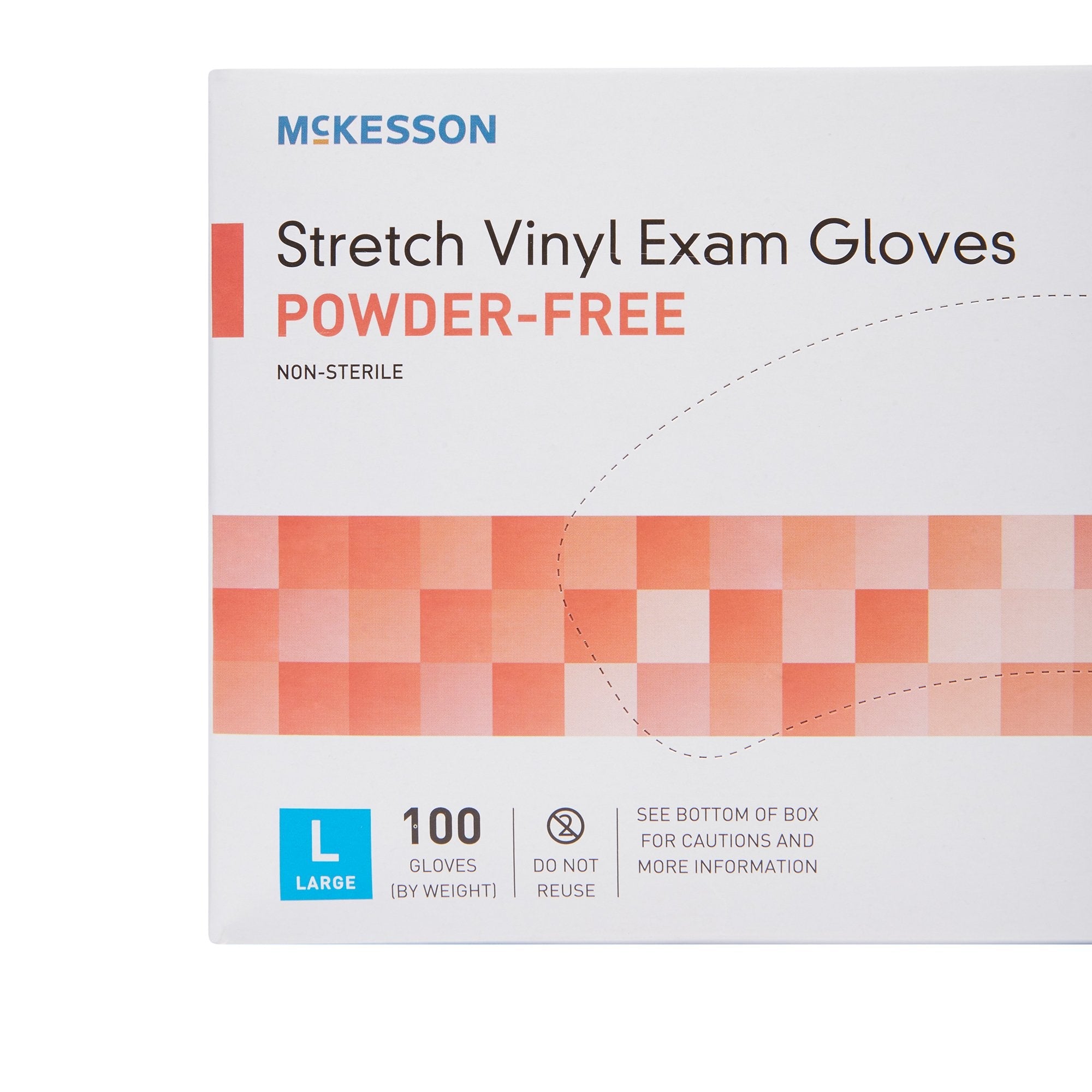 McKesson Stretch Vinyl Exam Gloves Large - Ivory, NonSterile, Smooth (100 Pack)