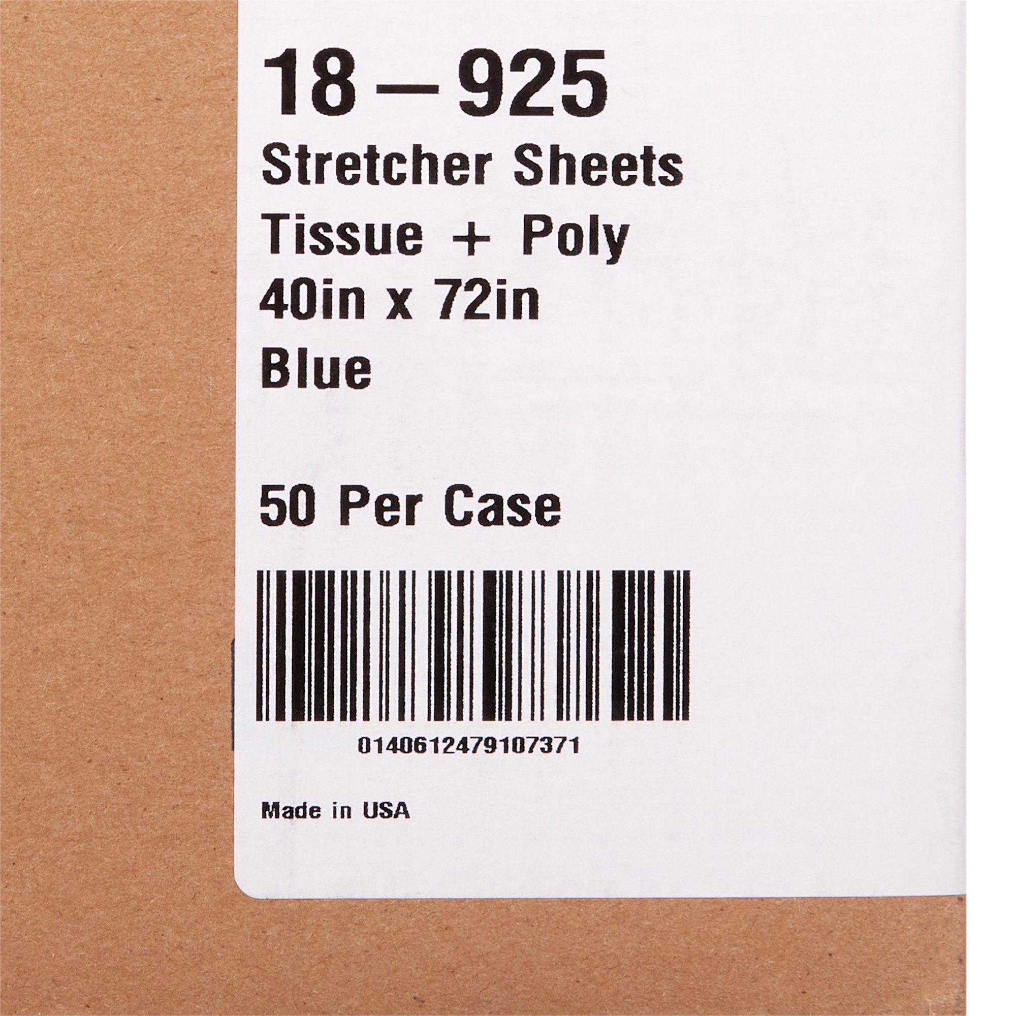 McKesson Blue Flat Stretcher Sheet, 40 x 72 Inch (50 Units)