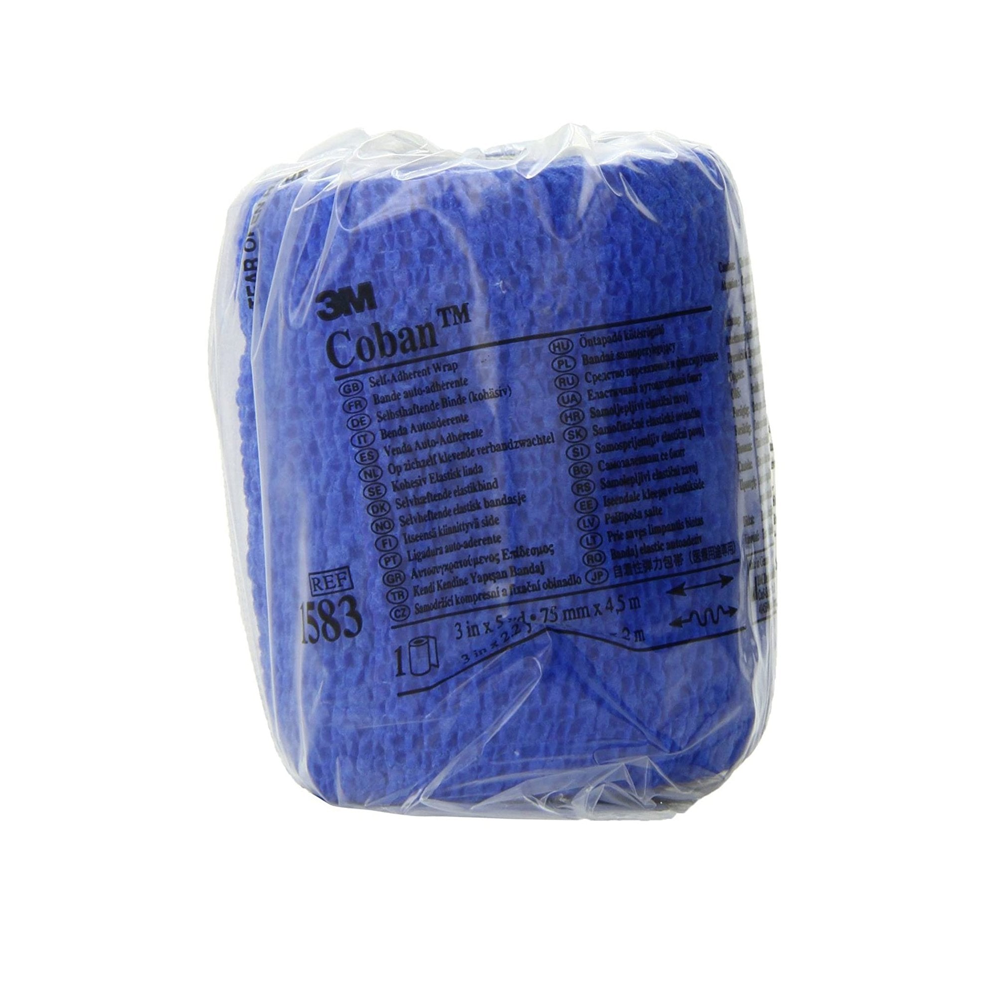 3M™ Coban™ Self-adherent Closure Cohesive Bandage, 3 Inch x 5 Yard, Blue (24 Units)