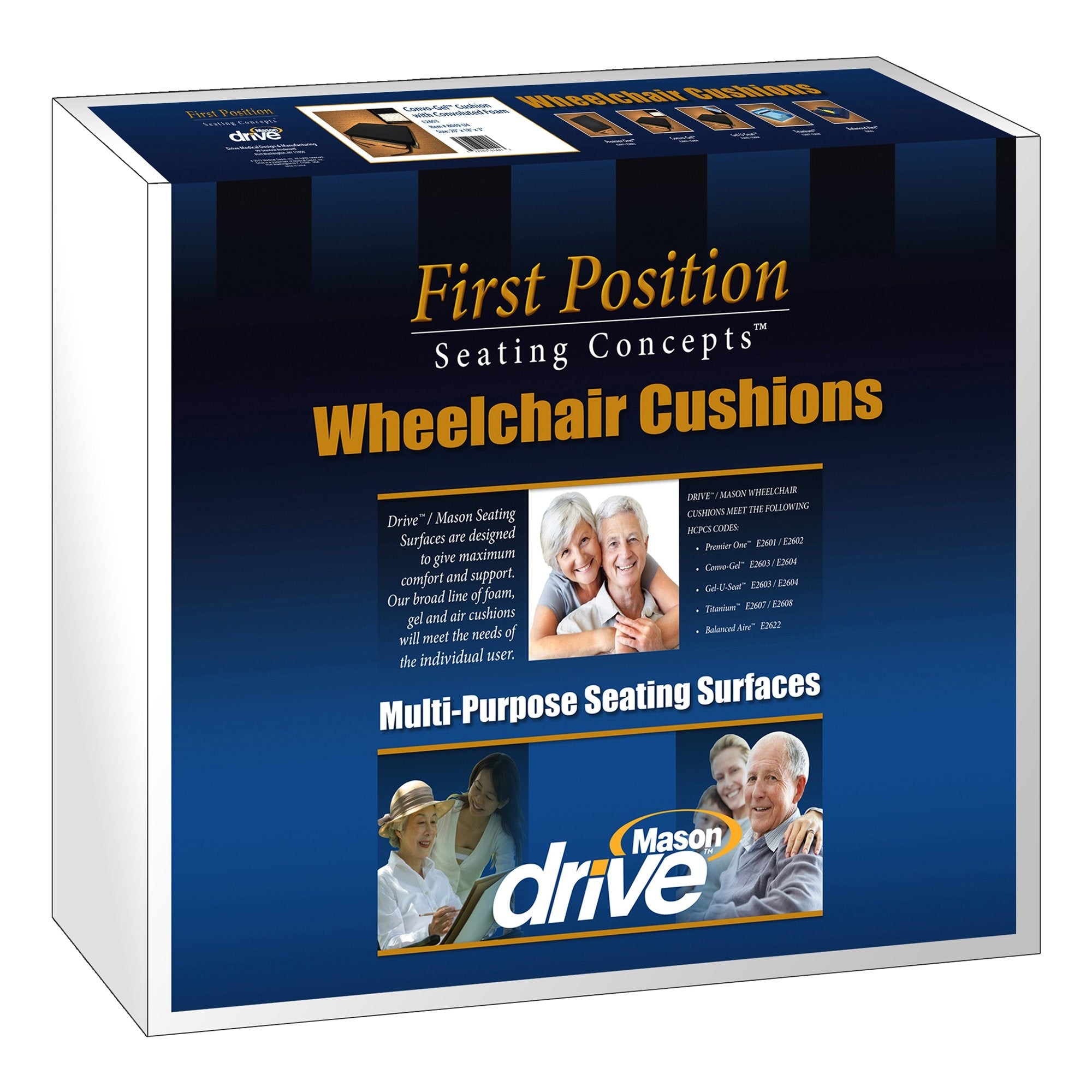 Drive Medical Premier One Foam Cushion, 18 W X 16 D X 3 H Inch (4 Units)