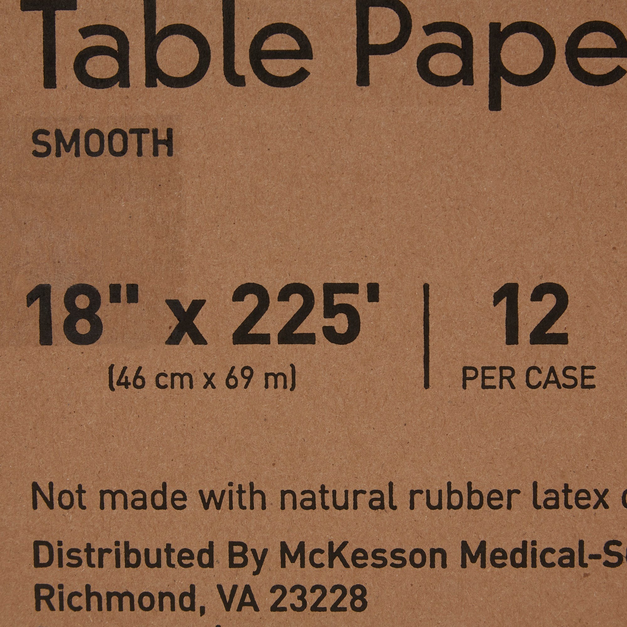 McKesson Smooth Table Paper Rolls, 18" x 225 ft, White, Bulk Pack - 12 Units