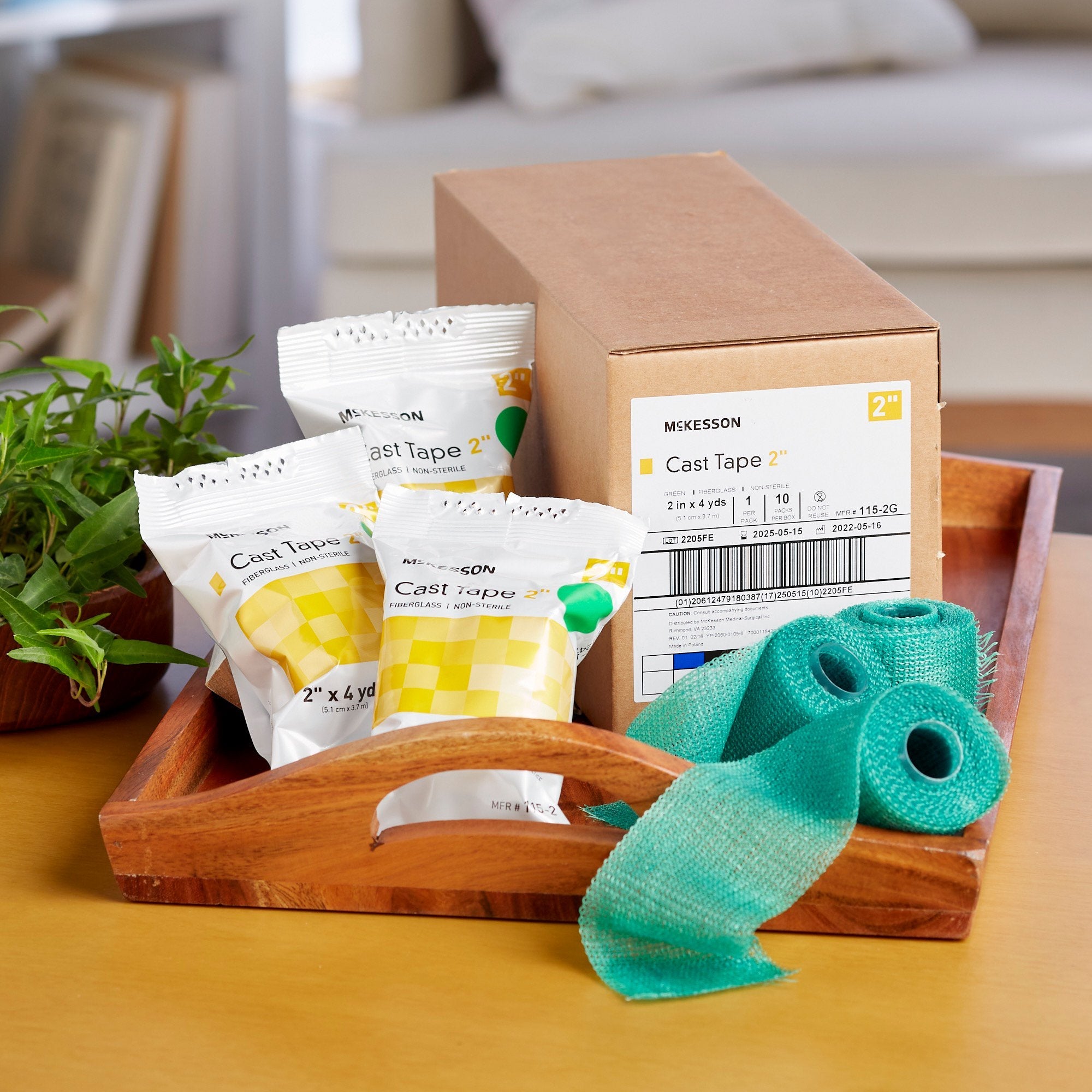 McKesson Green Cast Tape, 2 Inch x 4 Yard (10 Units)