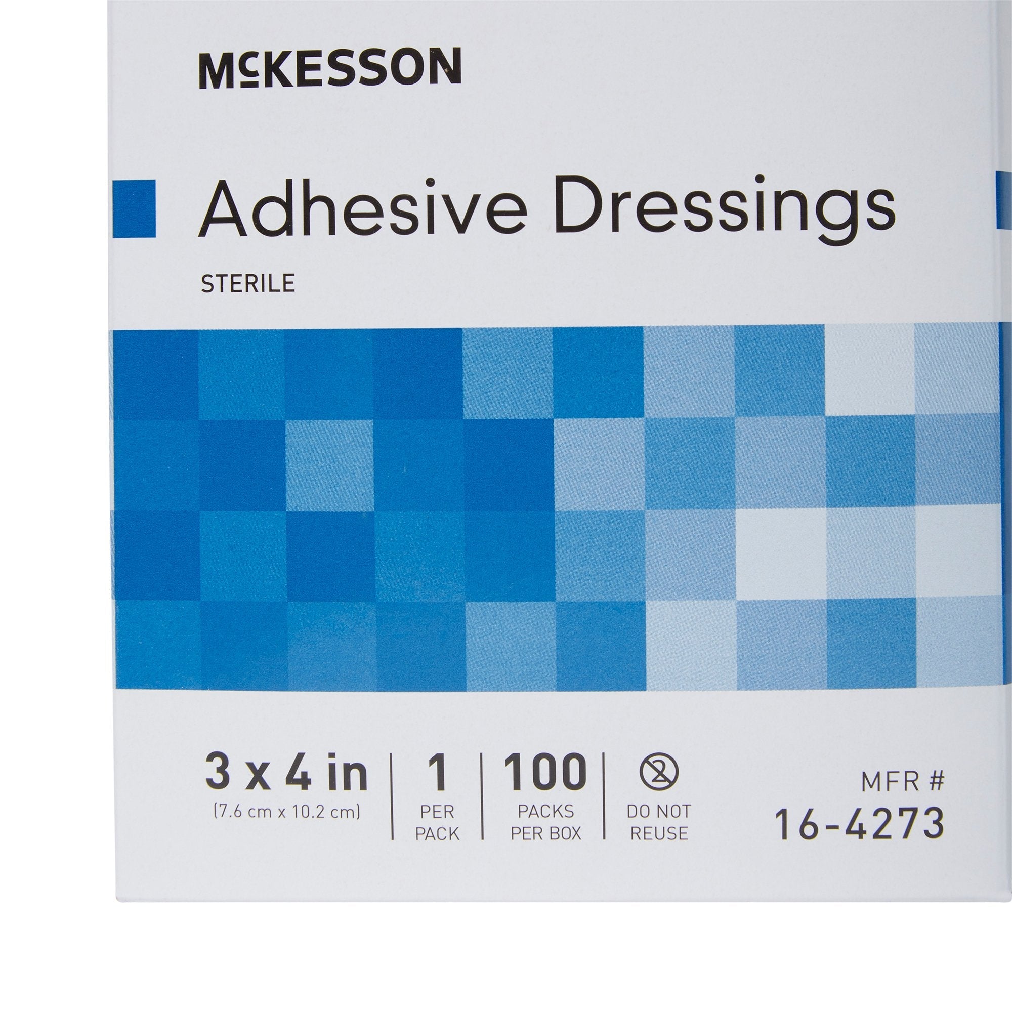 McKesson White Adhesive Dressing, 3 x 4 Inch (100 Units)