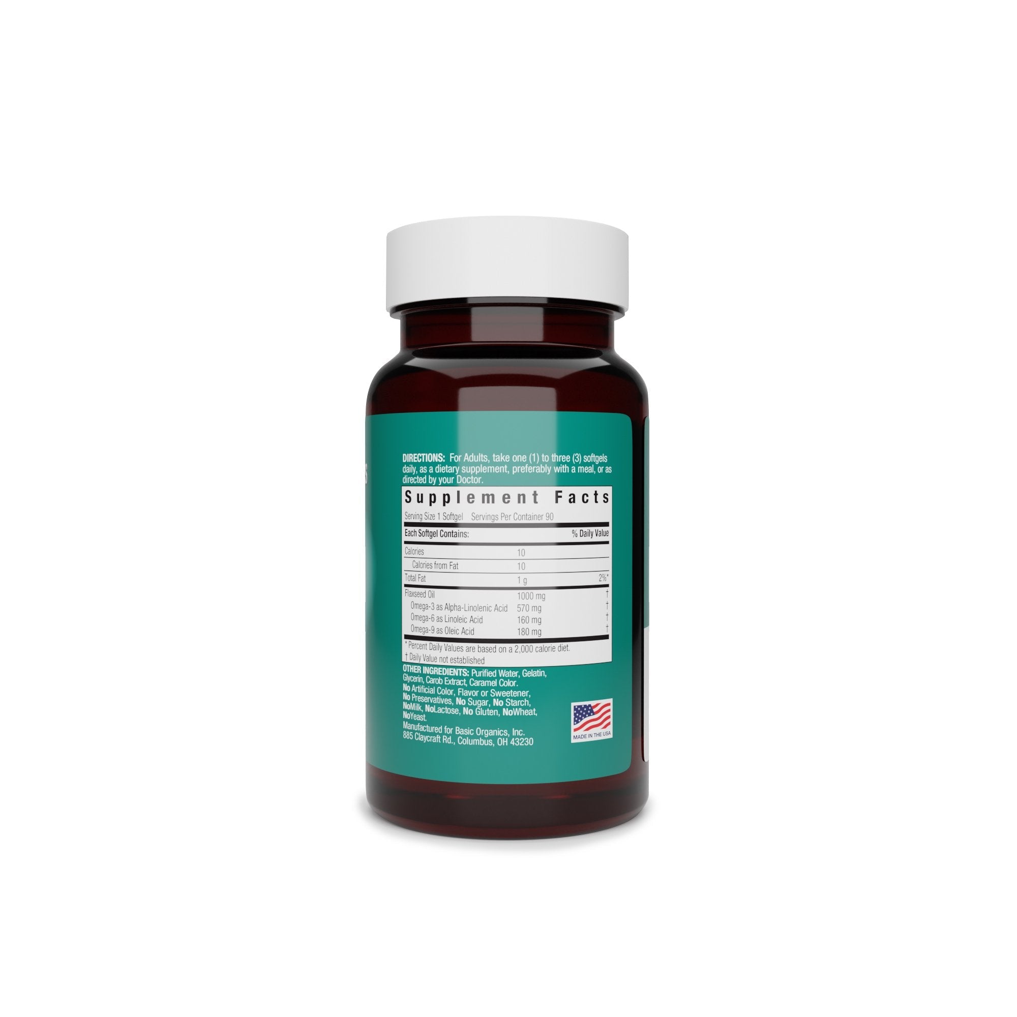 Basic Organics Flaxseed Oil Dietary Supplement (1 Unit)
