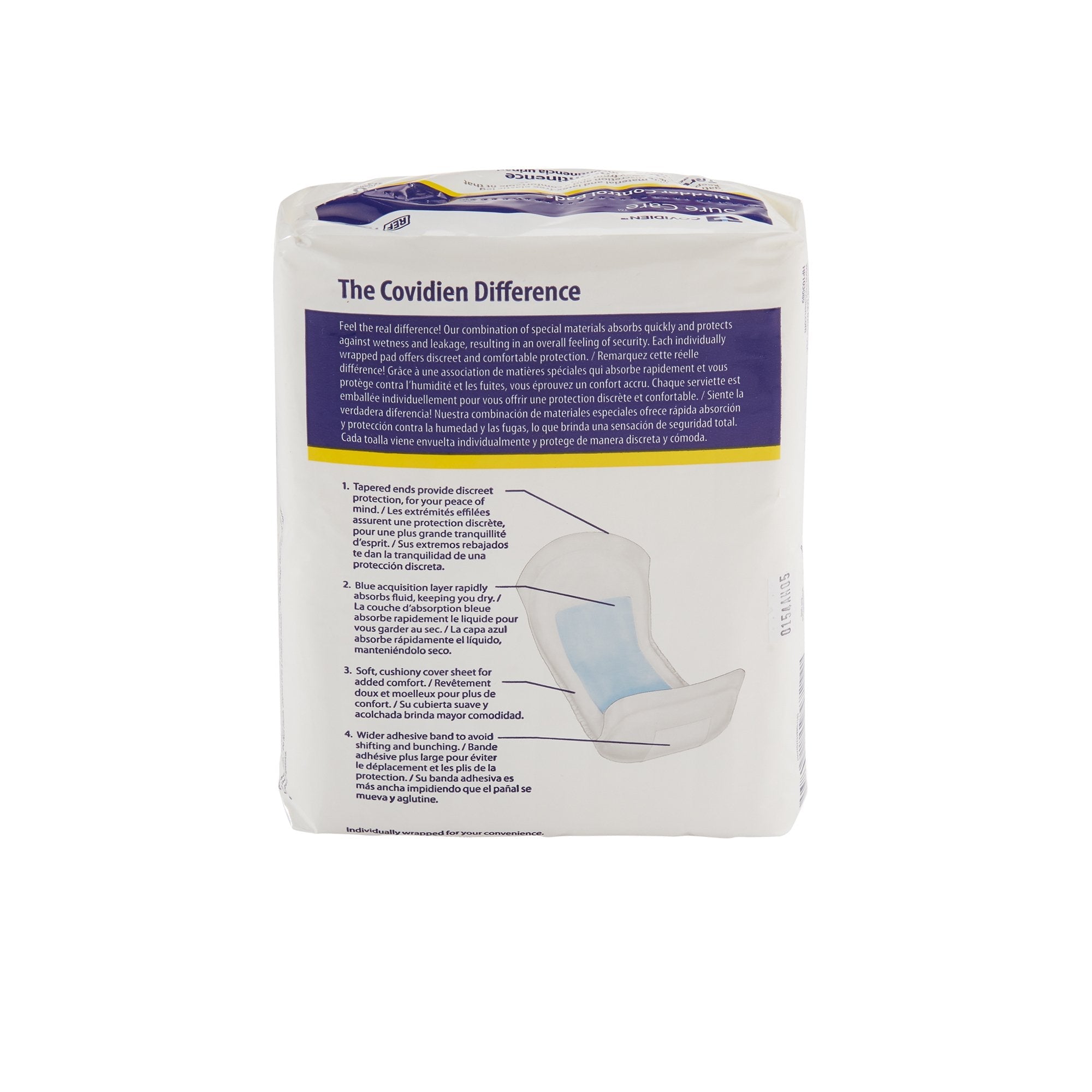 Sure Care Bladder Control Pads, Moderate Absorbency, White, Adult, Unisex, Disposable, 4 X 10-3/4 Inch (20 Units)