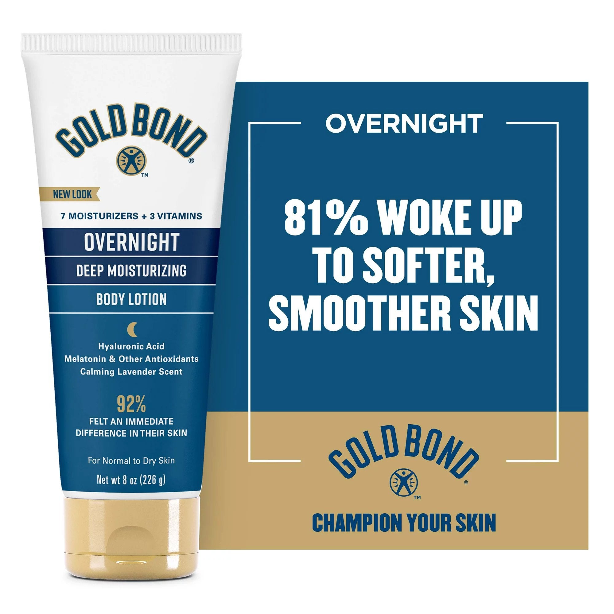 Hand and Body Moisturizer Gold Bond® Overnight 8 oz. Tube Lavender Scent Lotion (1 Unit)