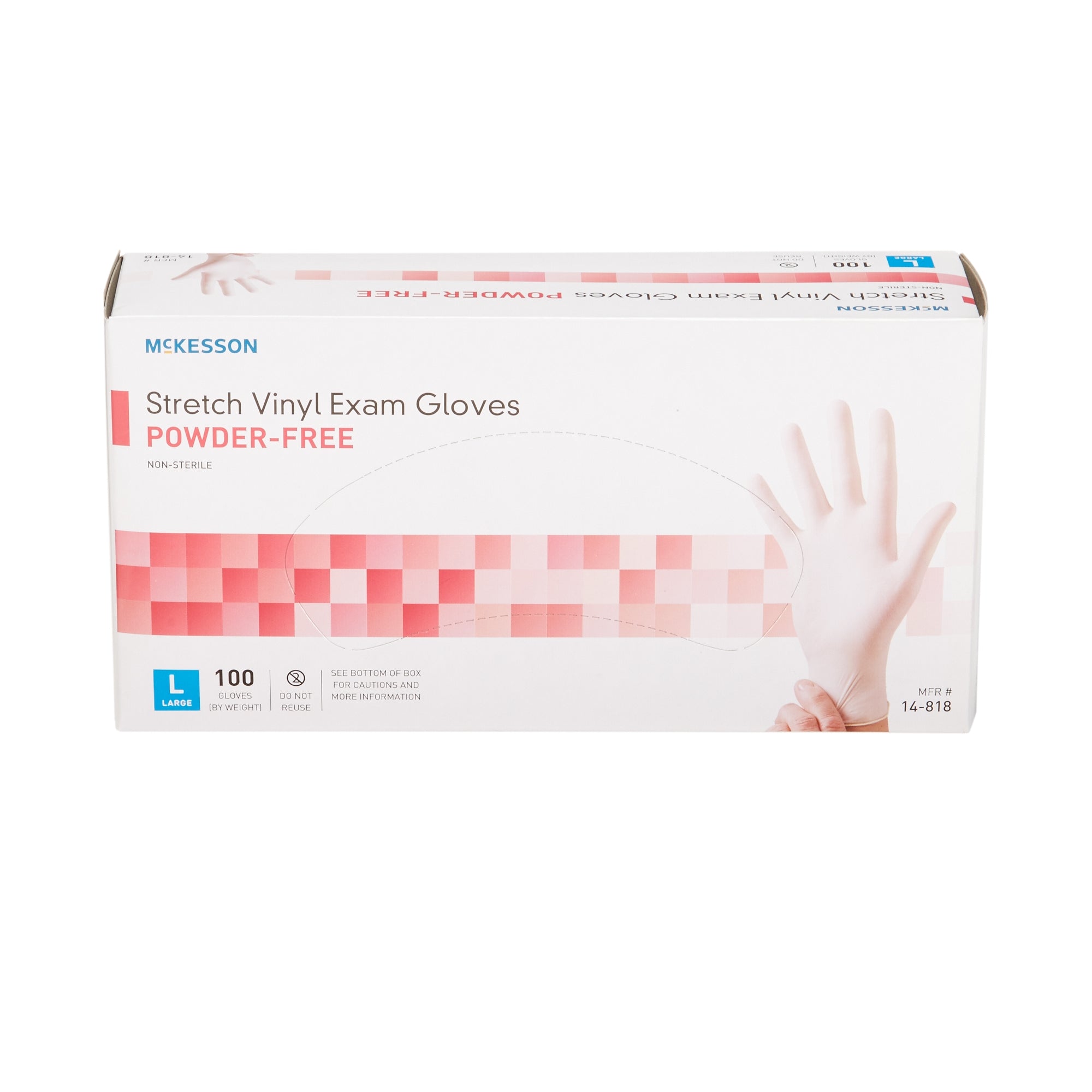 McKesson Stretch Vinyl Exam Gloves Large - Ivory, NonSterile, Smooth (100 Pack)