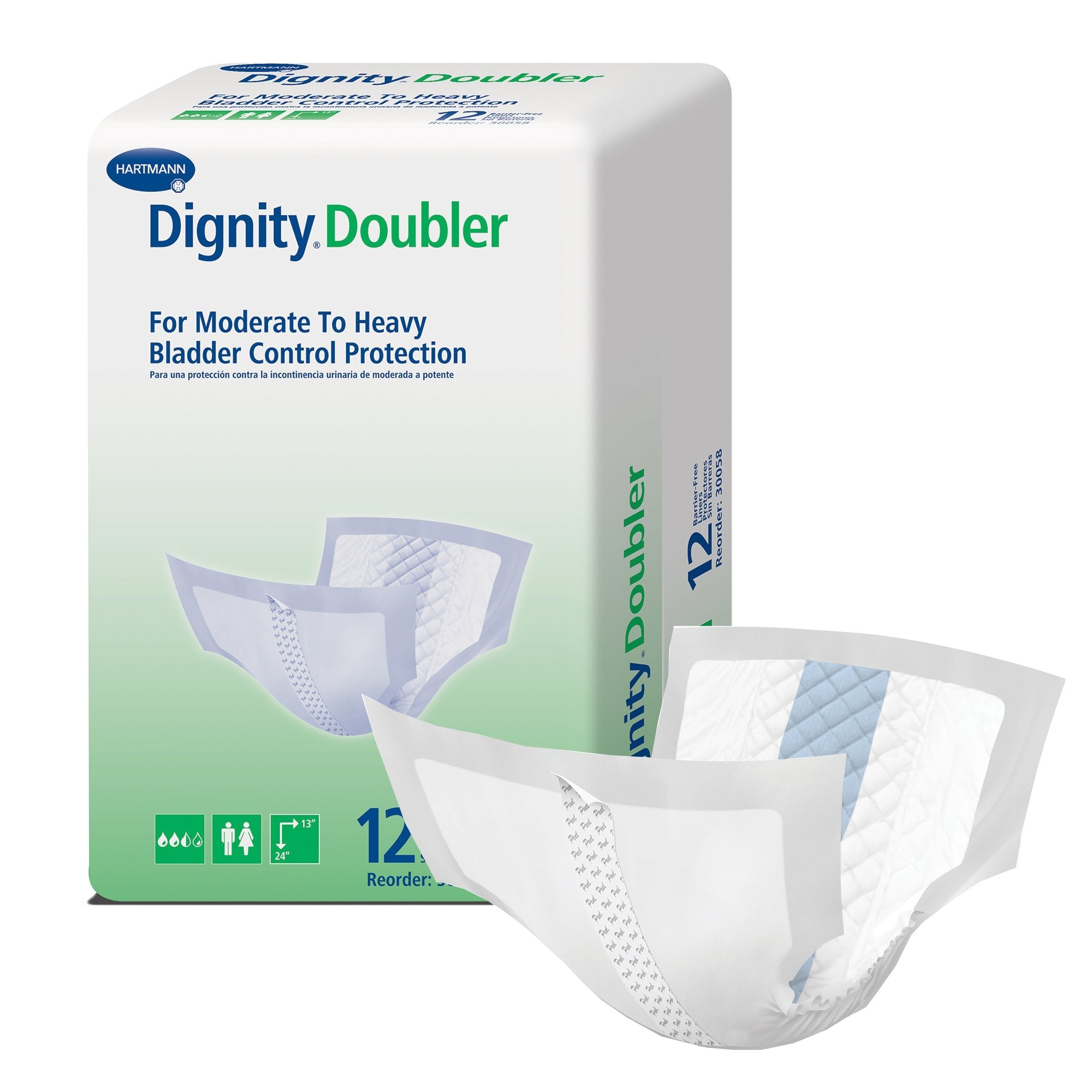 Dignity® Double For Moderate to Heavy Bladder Control Pad, 24-Inch Length (12 Units)