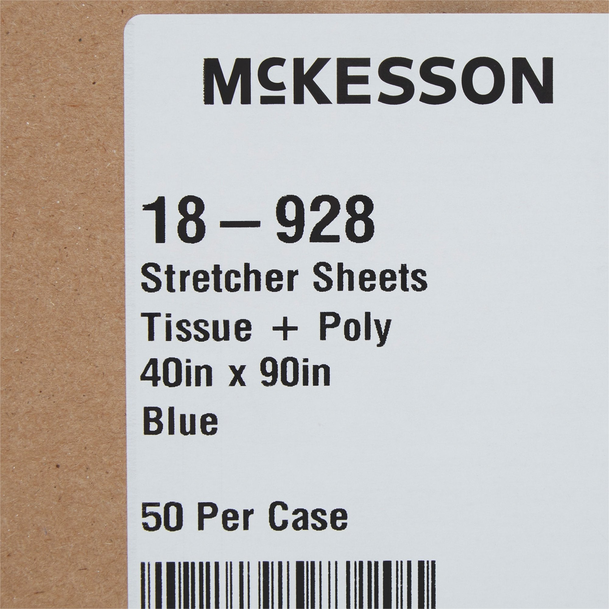McKesson Blue Flat Stretcher Sheet, 40 x 90 Inch (50 Units)