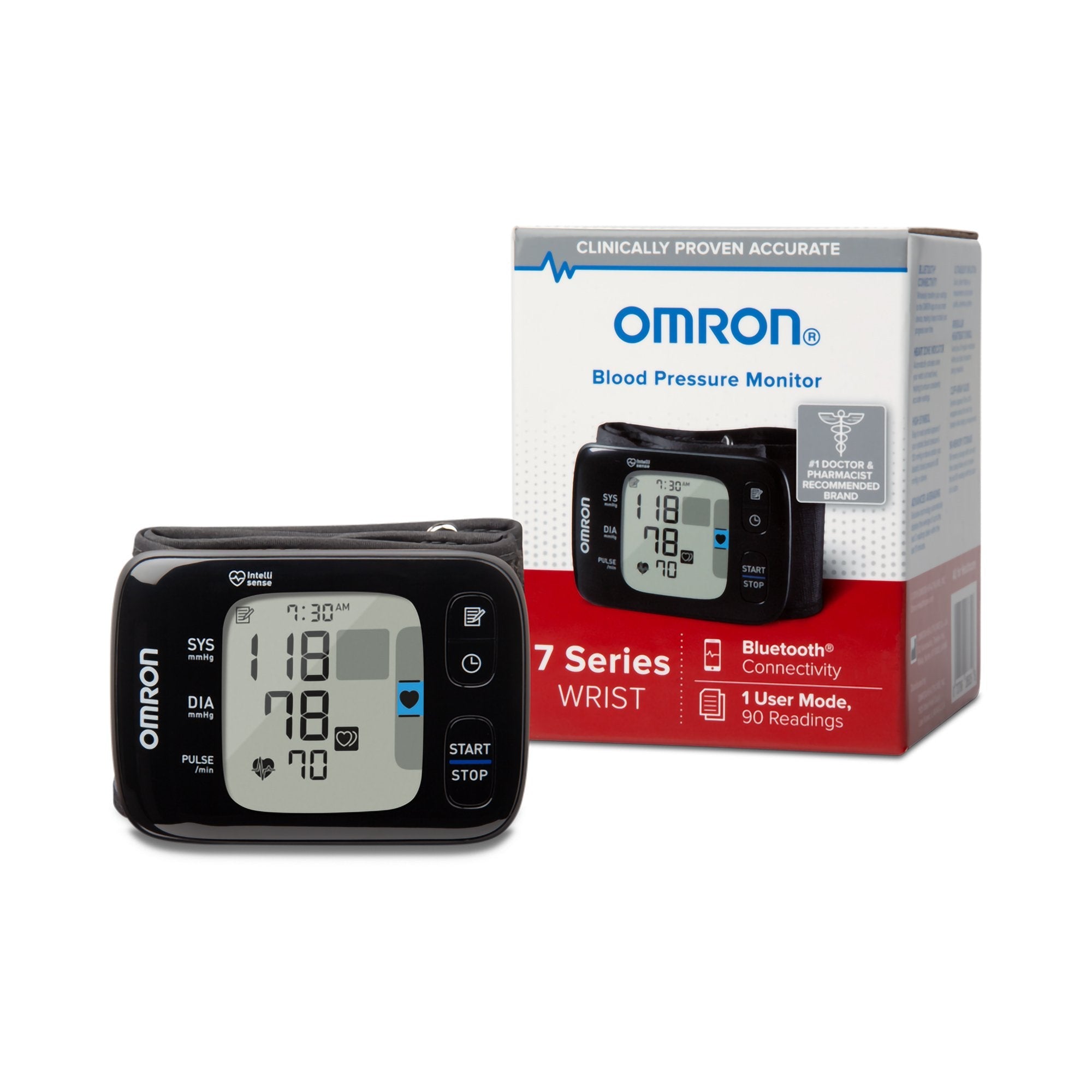 Omron® 7 Series Digital Blood Pressure Wrist Unit, Automatic Inflation, Adult, One Size Fits Most (1 Unit)