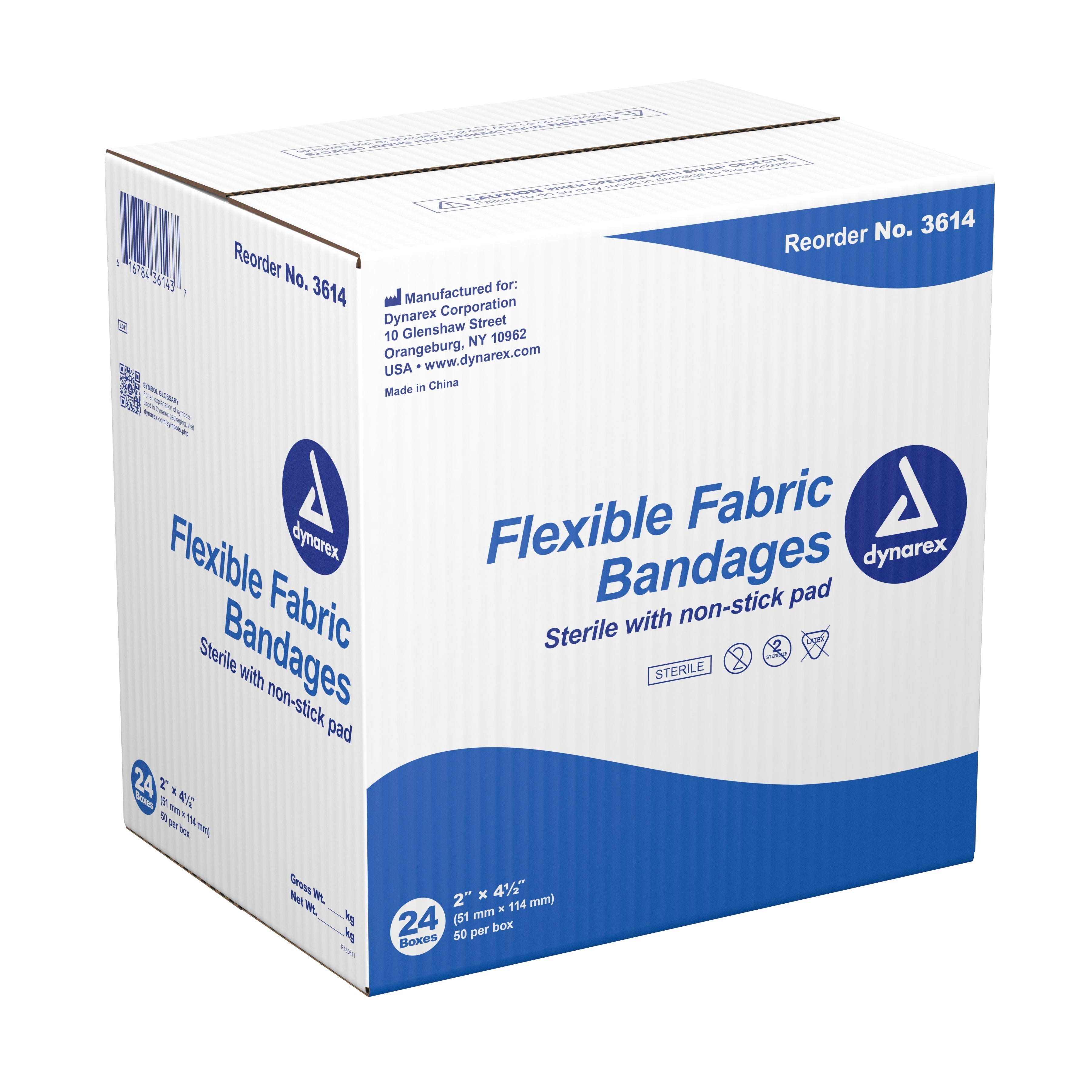 dynarex® Tan Adhesive Strip, 2 x 4½ Inch (50 Units)