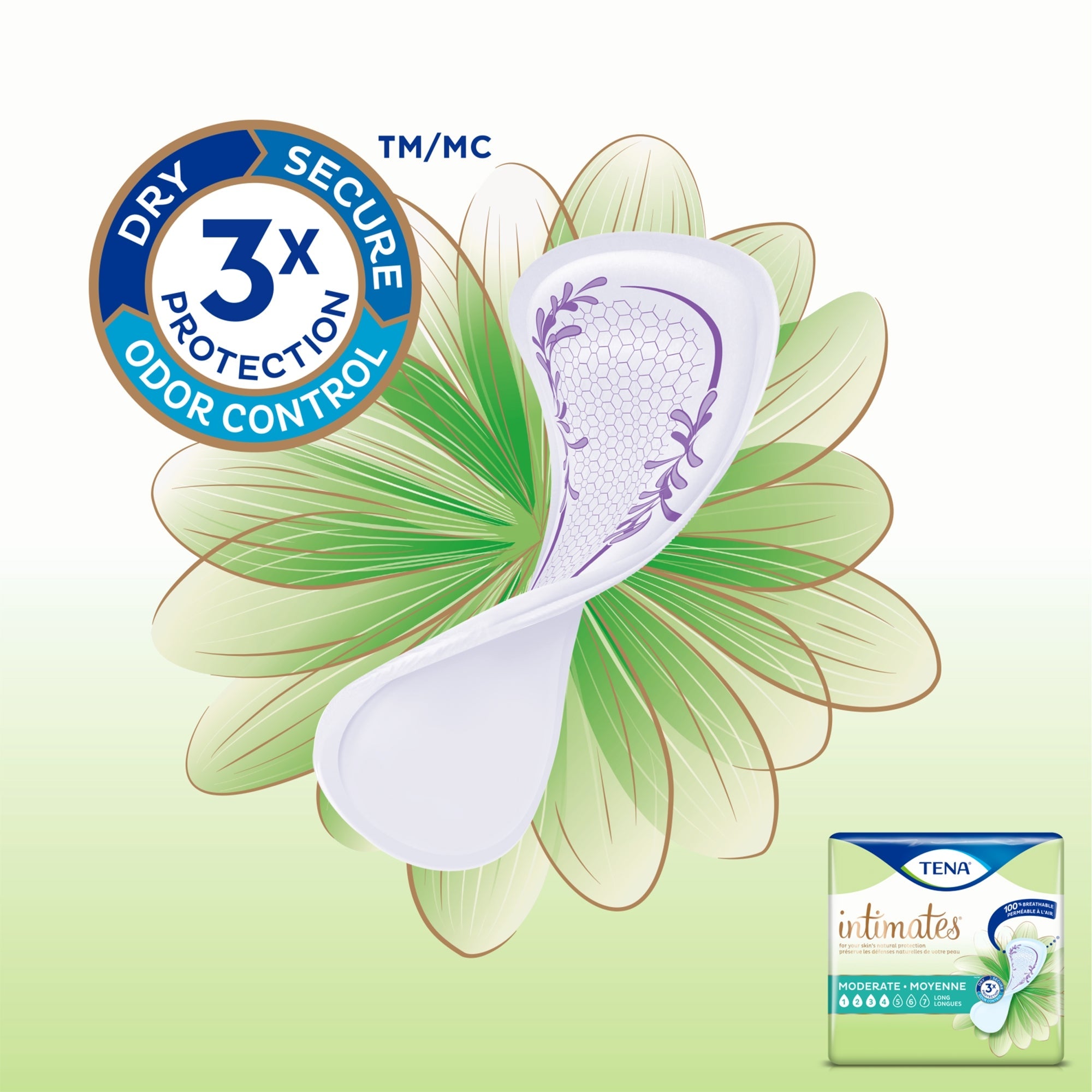 Tena Intimates Moderate Absorbency Pads, 13" Length - 32 Pack