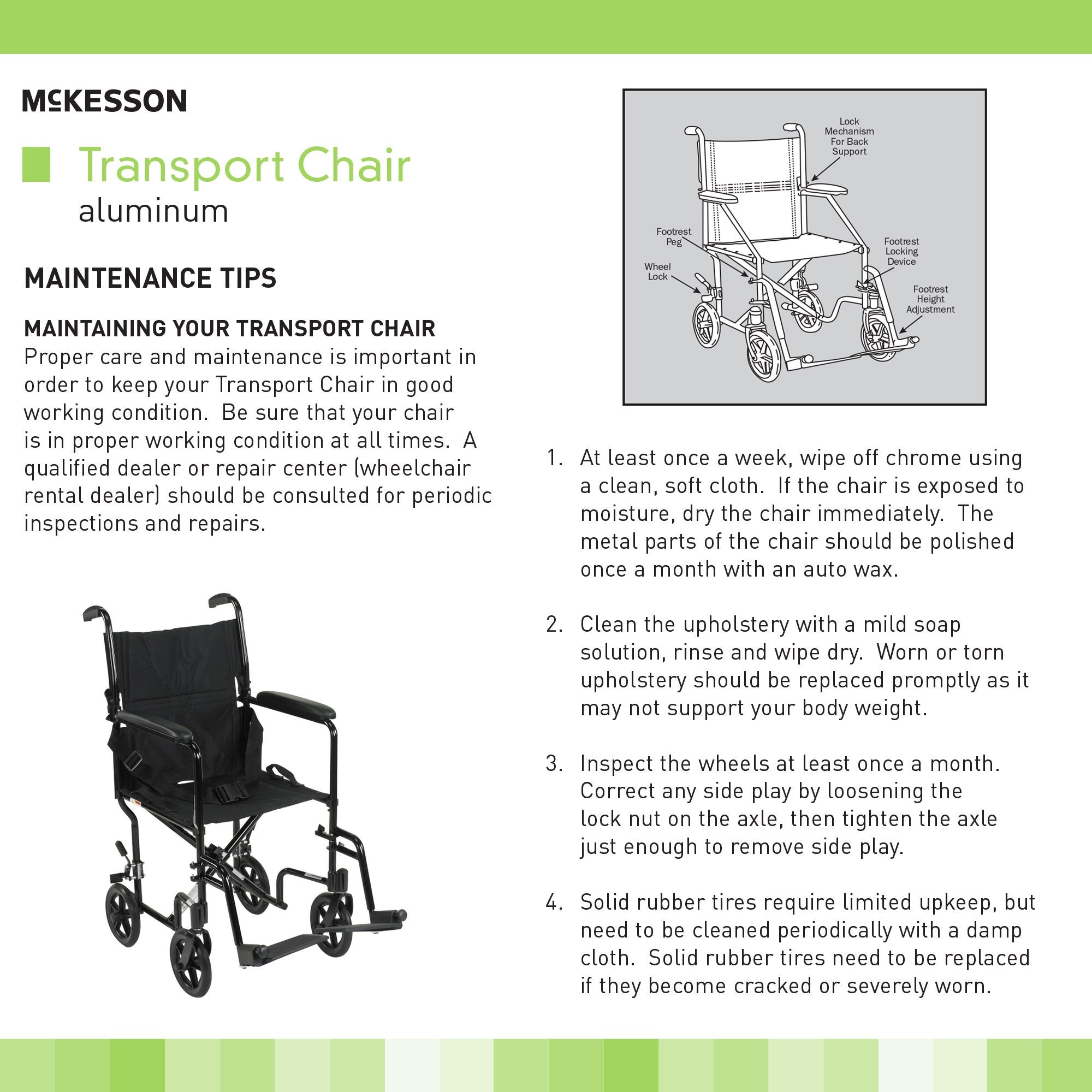 McKesson Transport Chair, Black (1 Unit)