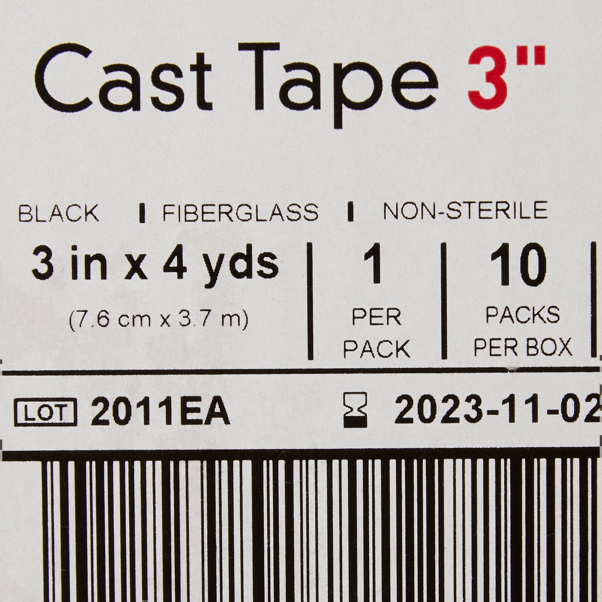 McKesson Black Cast Tape, 3 Inch x 4 Yard (10 Units)