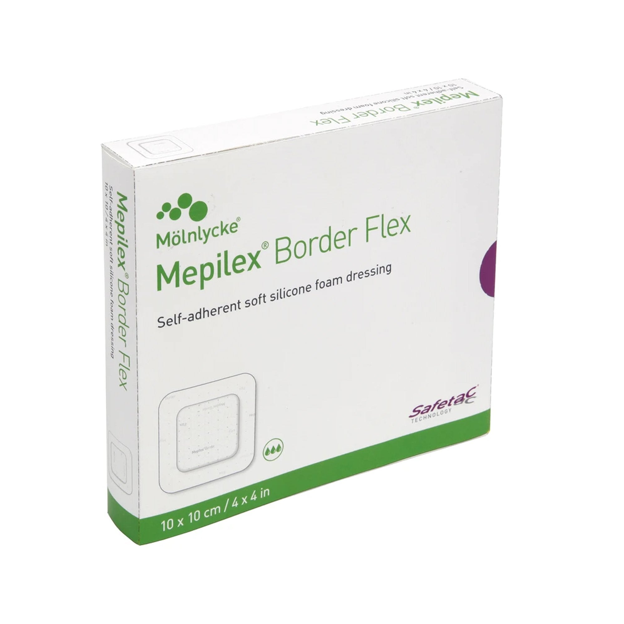 Mepilex® Border Flex Foam Dressing 4x4" - Silicone Adhesive, Sterile (50-Pack)