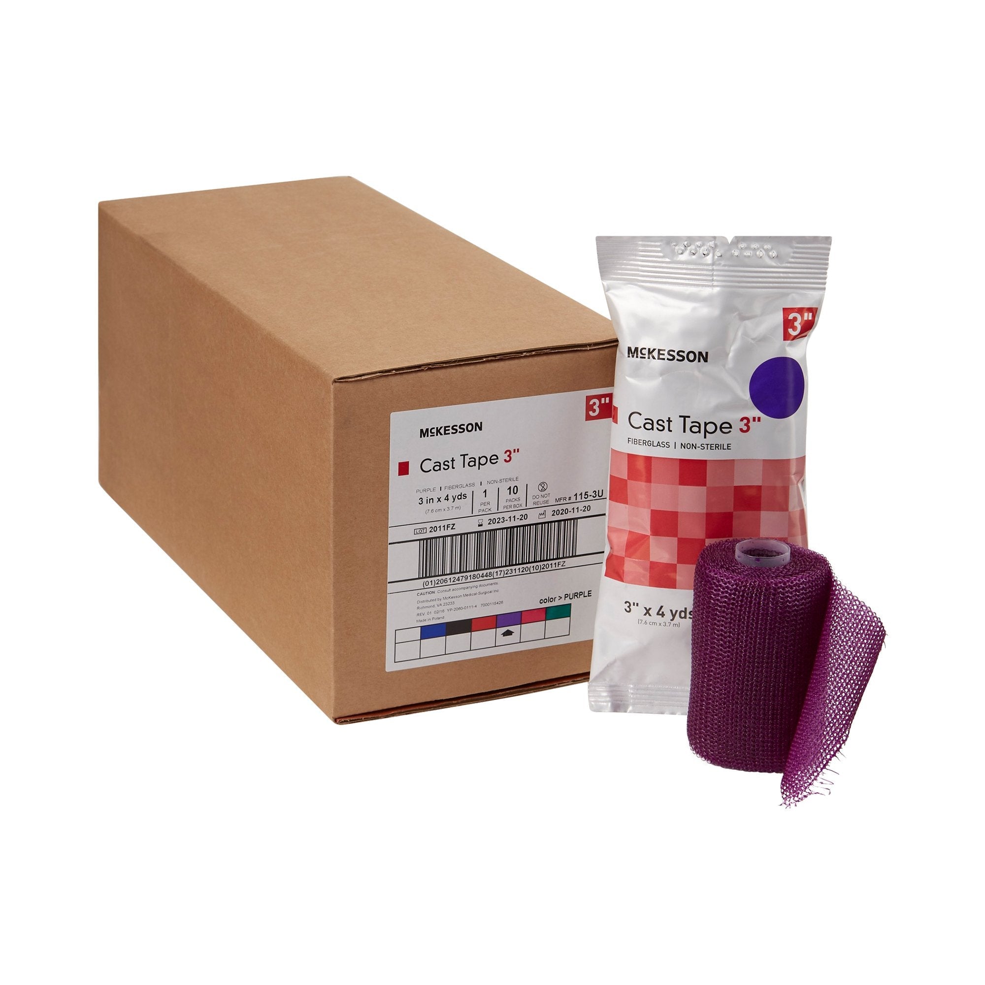 McKesson Purple Cast Tape, 3 Inch x 4 Yard (10 Units)
