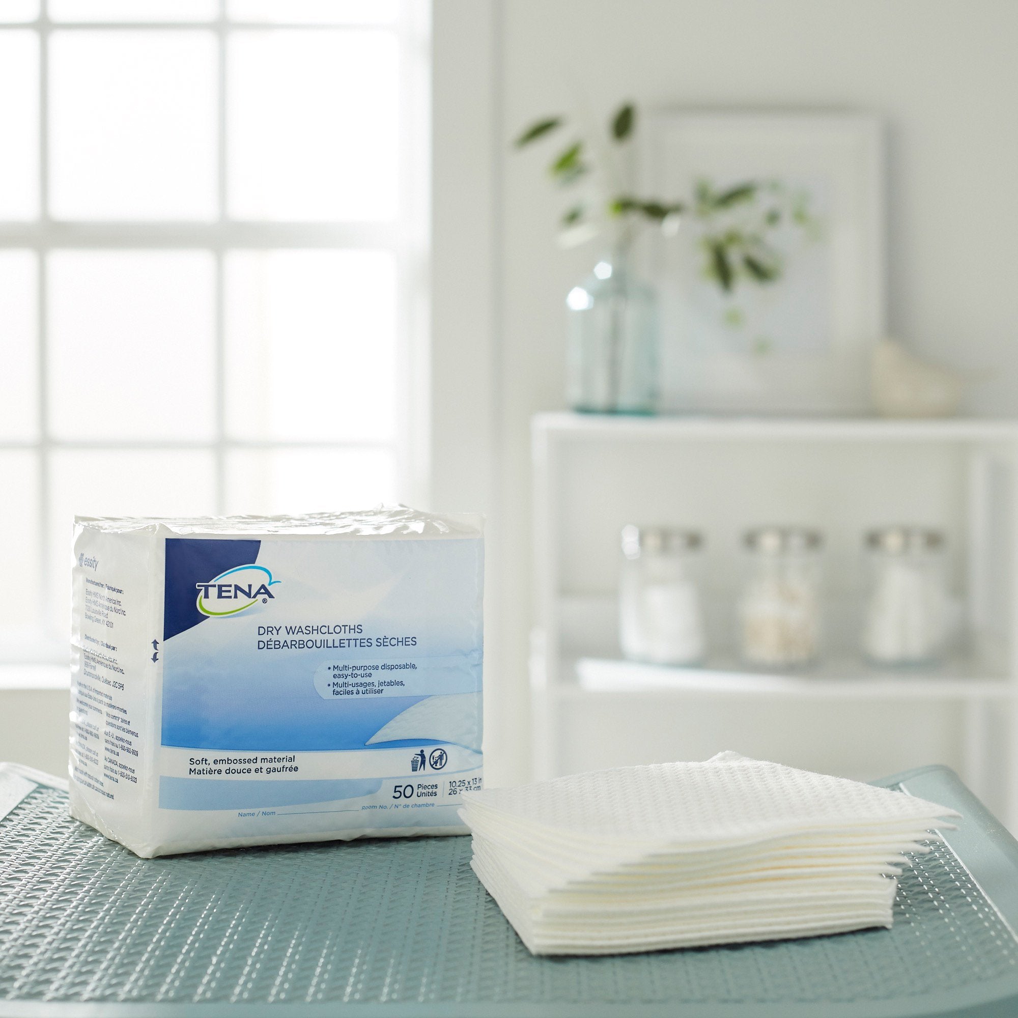 Tena ProSkin Dry Disposable Washcloths, 10.25x13" - 20 Pack