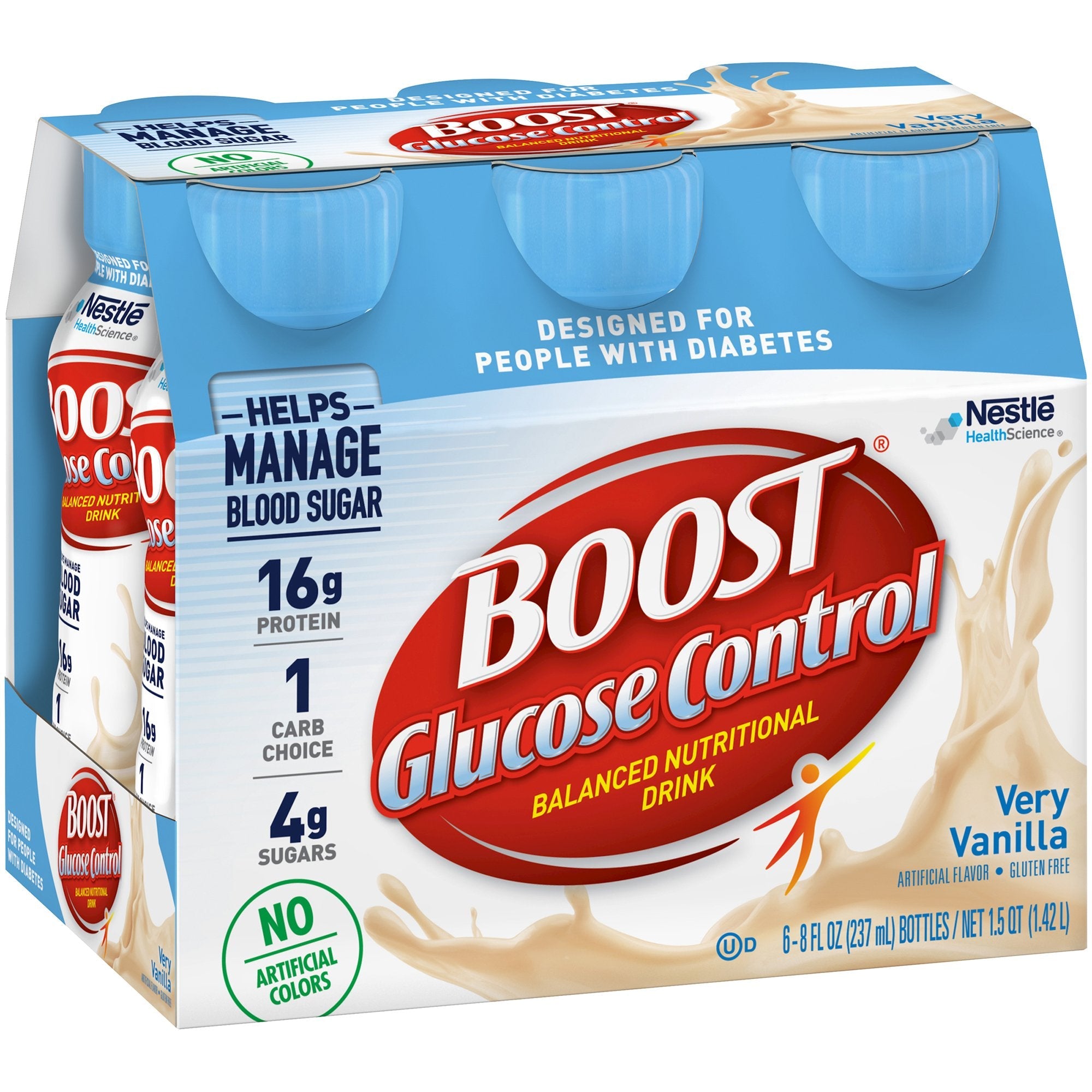 Boost® Glucose Control Vanilla Balanced Nutritional Drink, 8-ounce Bottle (6 Units)