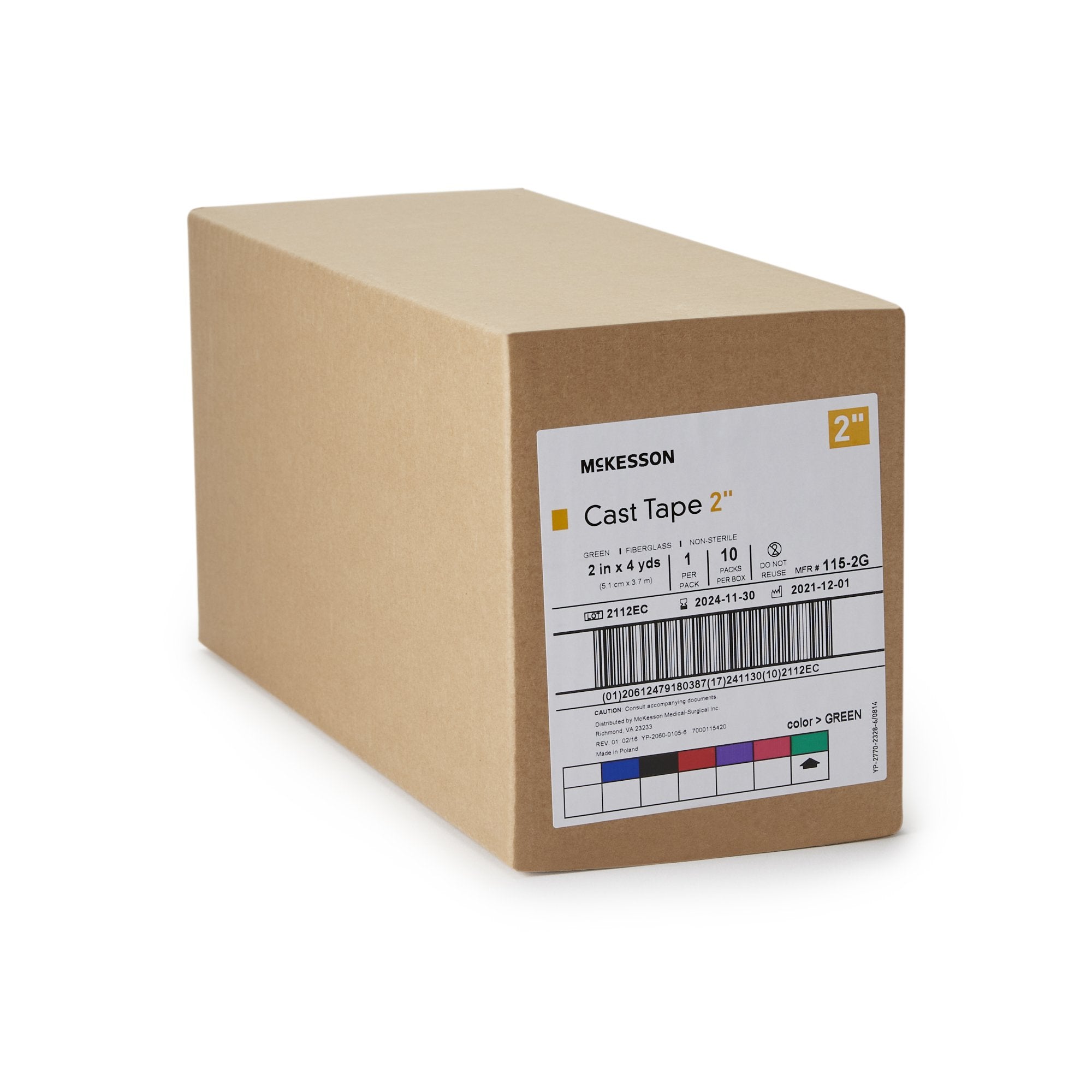 McKesson Green Cast Tape, 2 Inch x 4 Yard (10 Units)