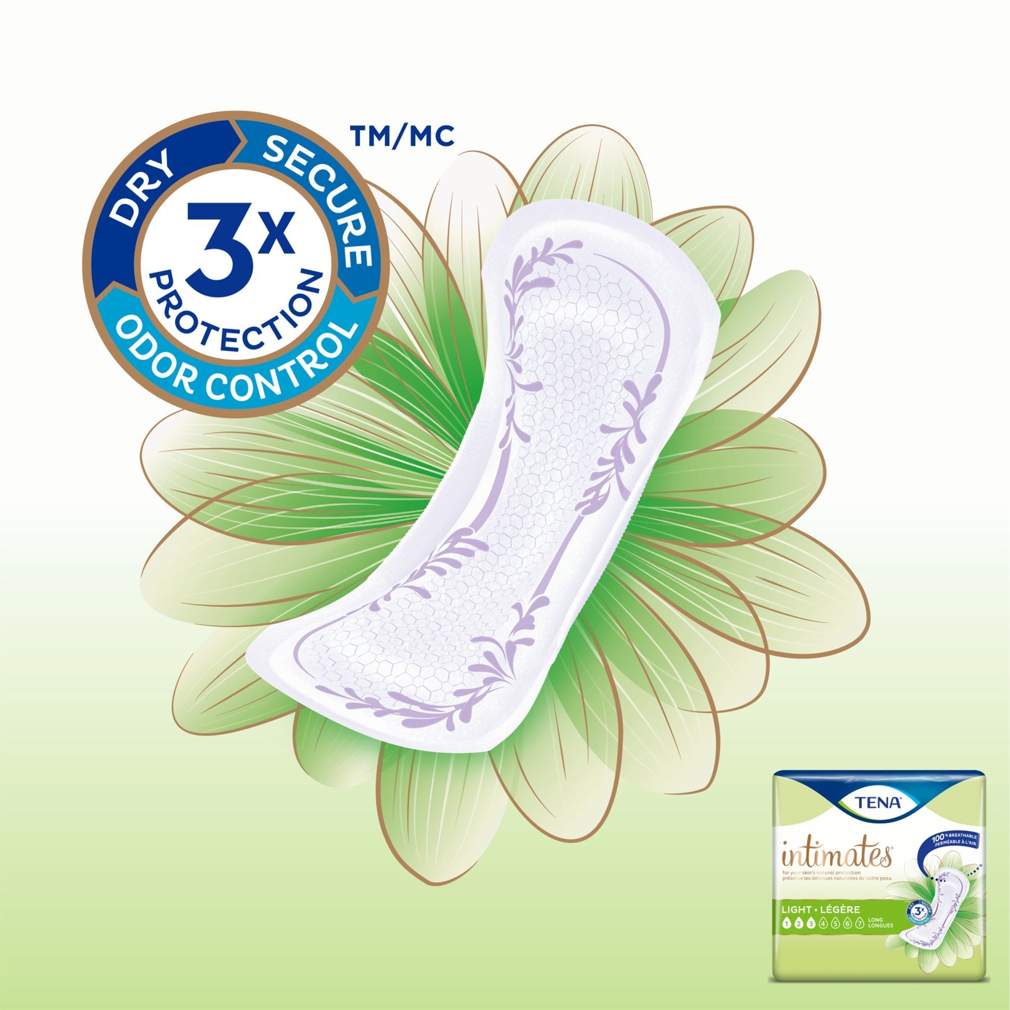 Tena® Intimates™ Ultra Thin Light Long Bladder Control Pad, 10-Inch Length (24 Units)
