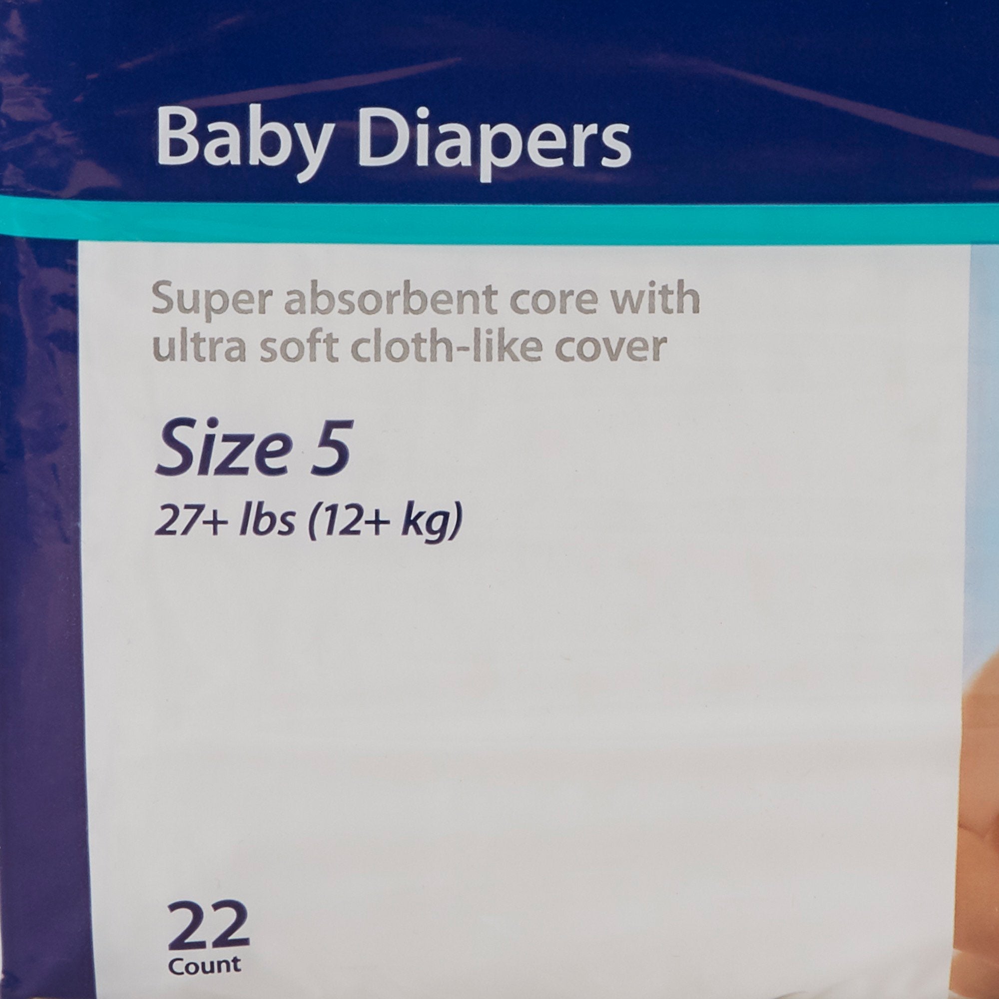Curity Unisex Baby Diapers, Heavy Absorbency, Disposable, Size 5, 27+ lbs (22 Units)
