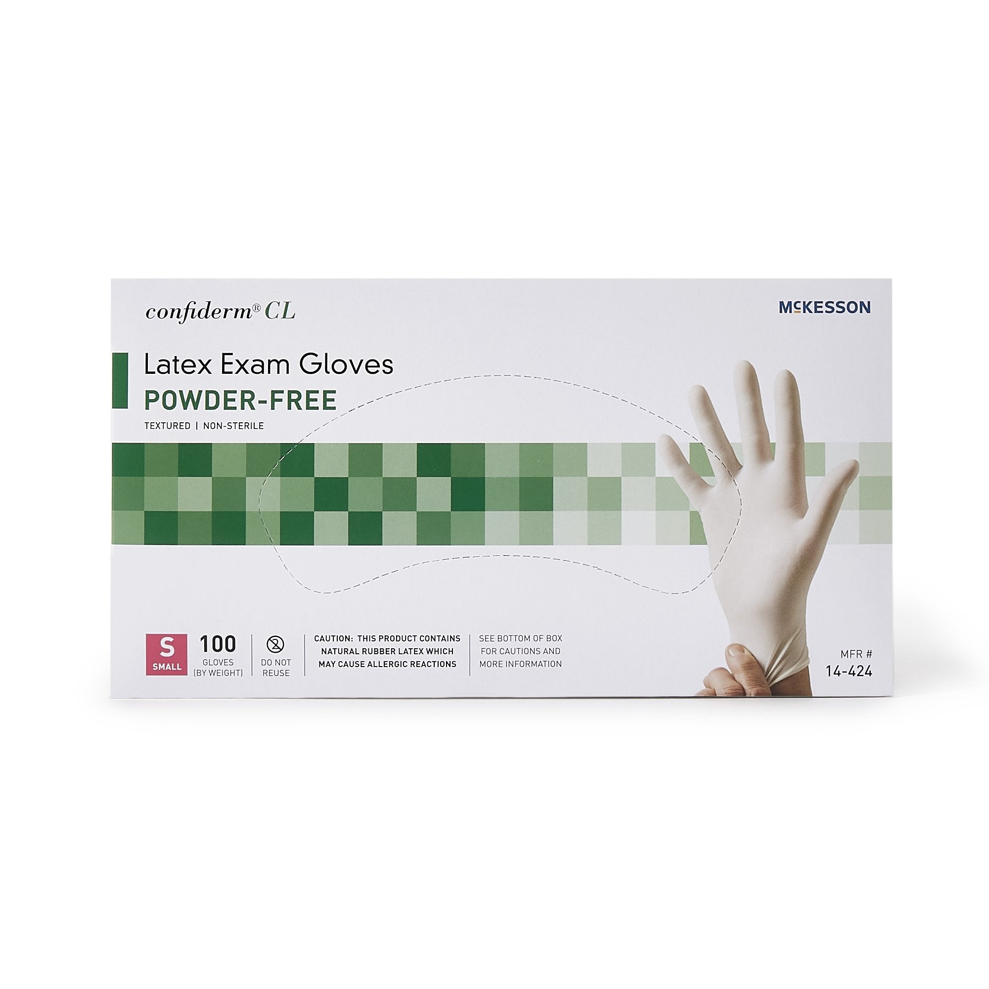 McKesson Confiderm Small Latex Exam Gloves, Ivory - 100 Pack