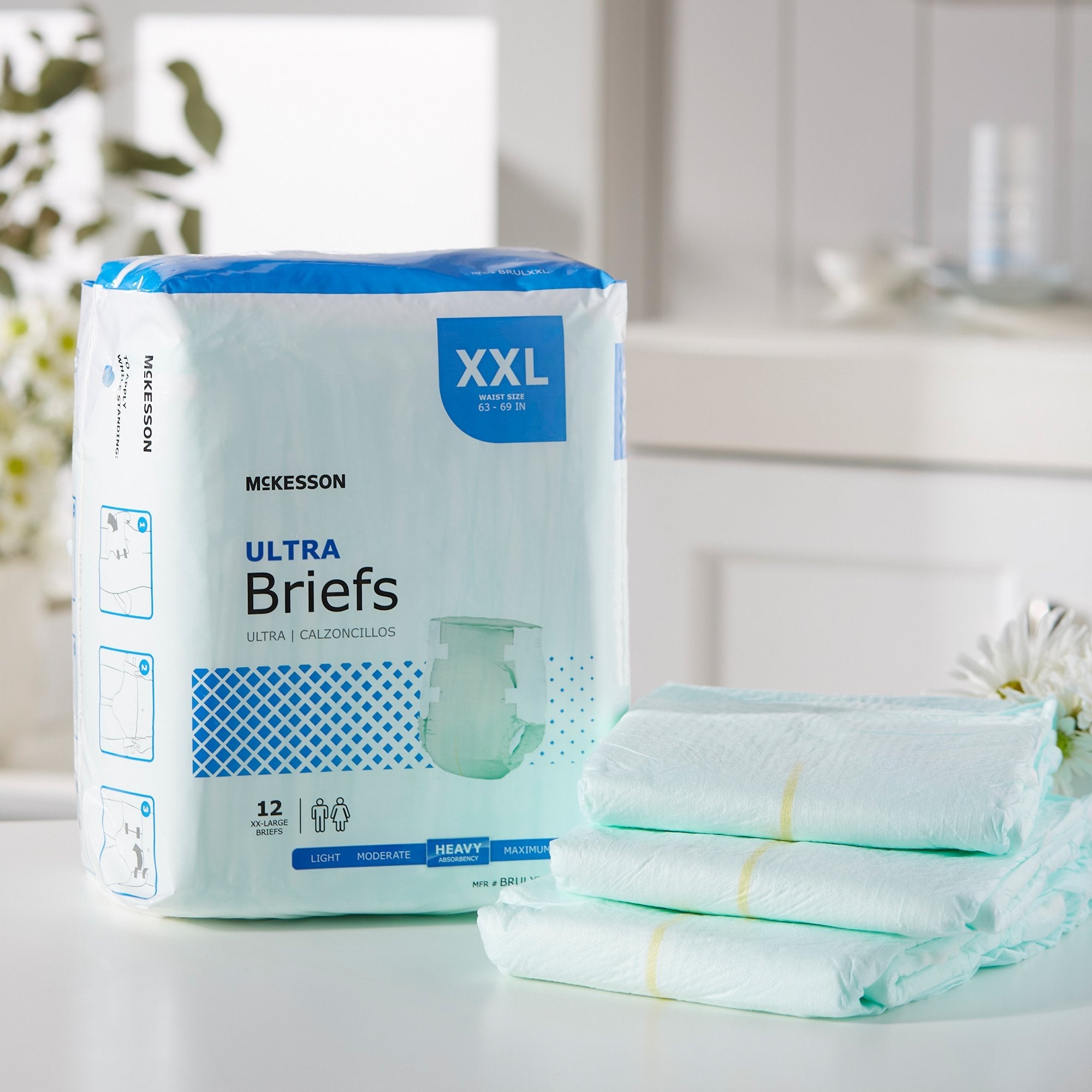 McKesson Ultra 2XL Incontinence Briefs, Heavy Absorbency - Unisex (1 Unit)