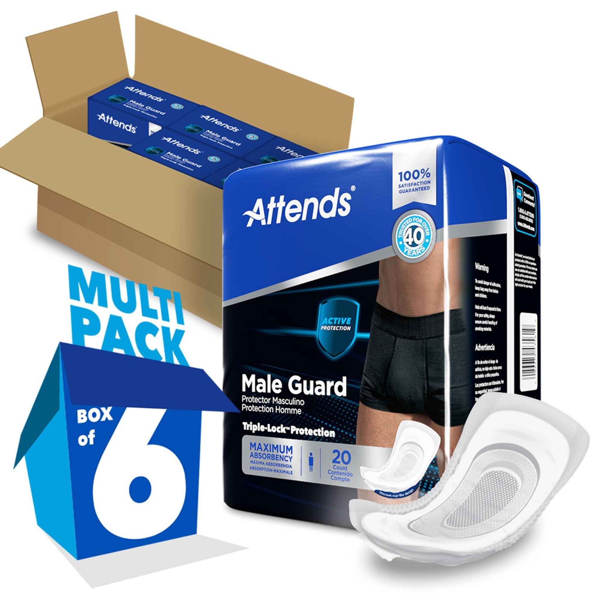 Attends® Discreet Men's Guard, Level 3, 12½-Inch Length (20 Units)