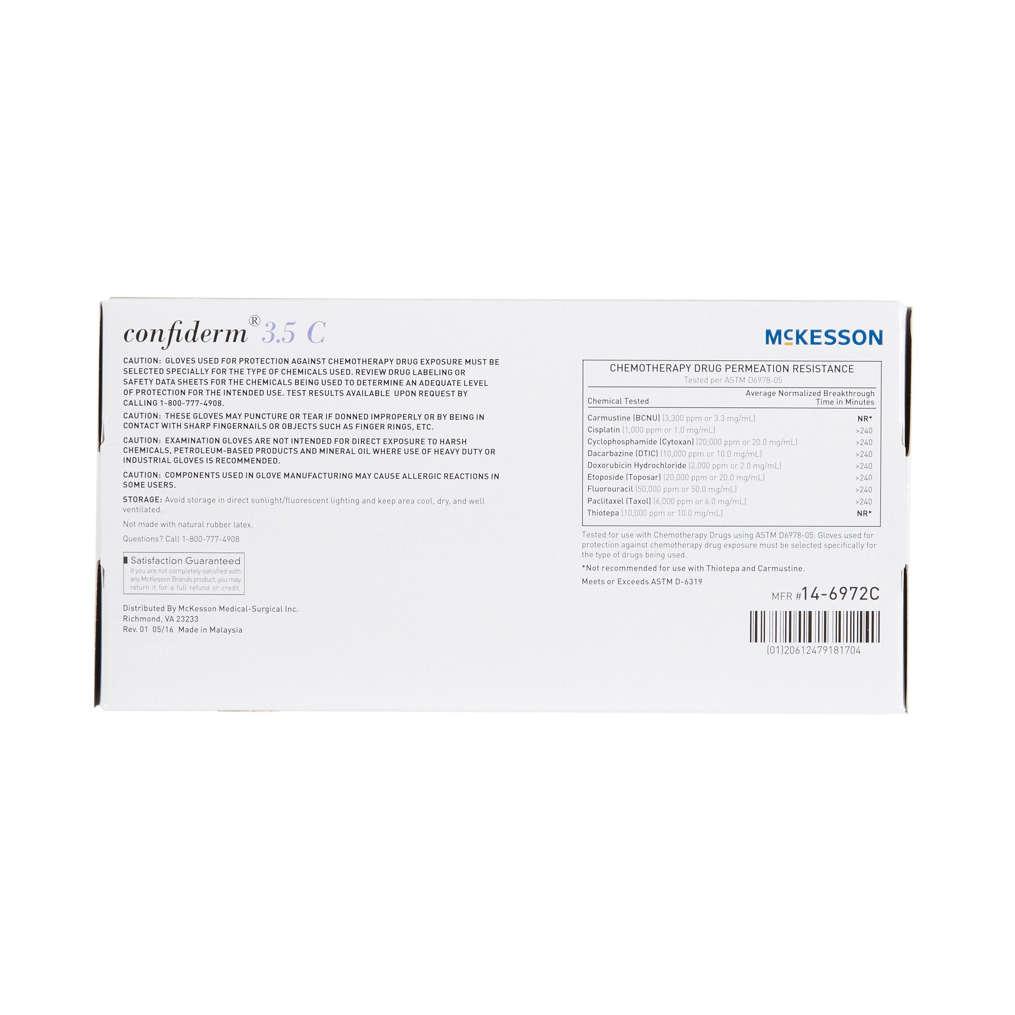McKesson Confiderm® 3.5C Nitrile Exam Glove, Extra Small, Blue (200 Units)