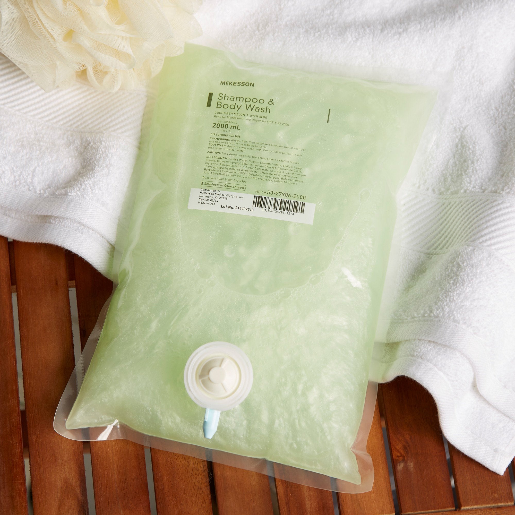 McKesson Shampoo and Body Wash Dispenser Refill Bag 2000 mL, Cucumber Melon (1 Unit)