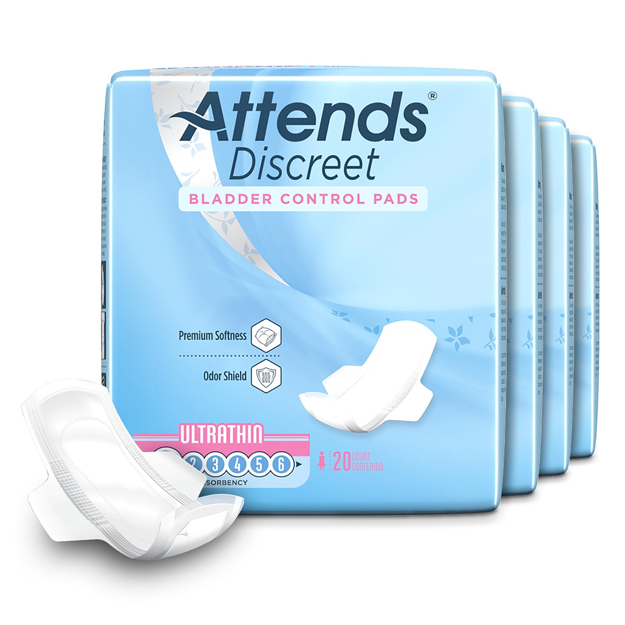 Attends® Discreet Women's Ultra Thin Bladder Control Pad, 9-Inch Length (20 Units)