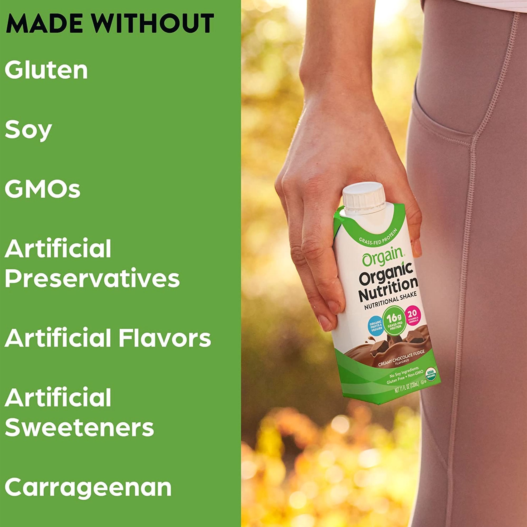 Orgain® Organic Nutrition™ Chocolate Nutritional Shake, 11-ounce carton (4 Units)