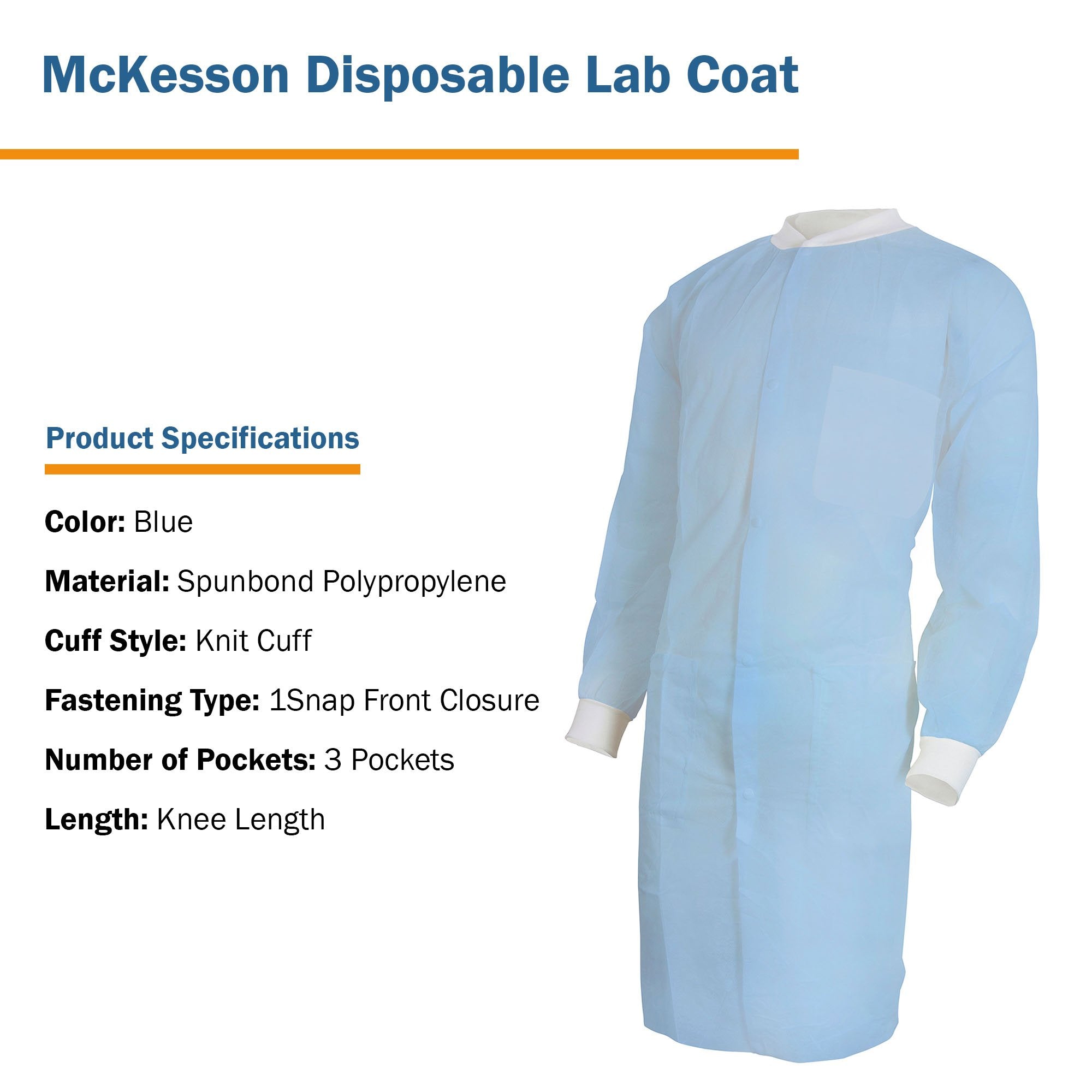 McKesson Lab Coat, Large / X-Large, Blue (10 Units)