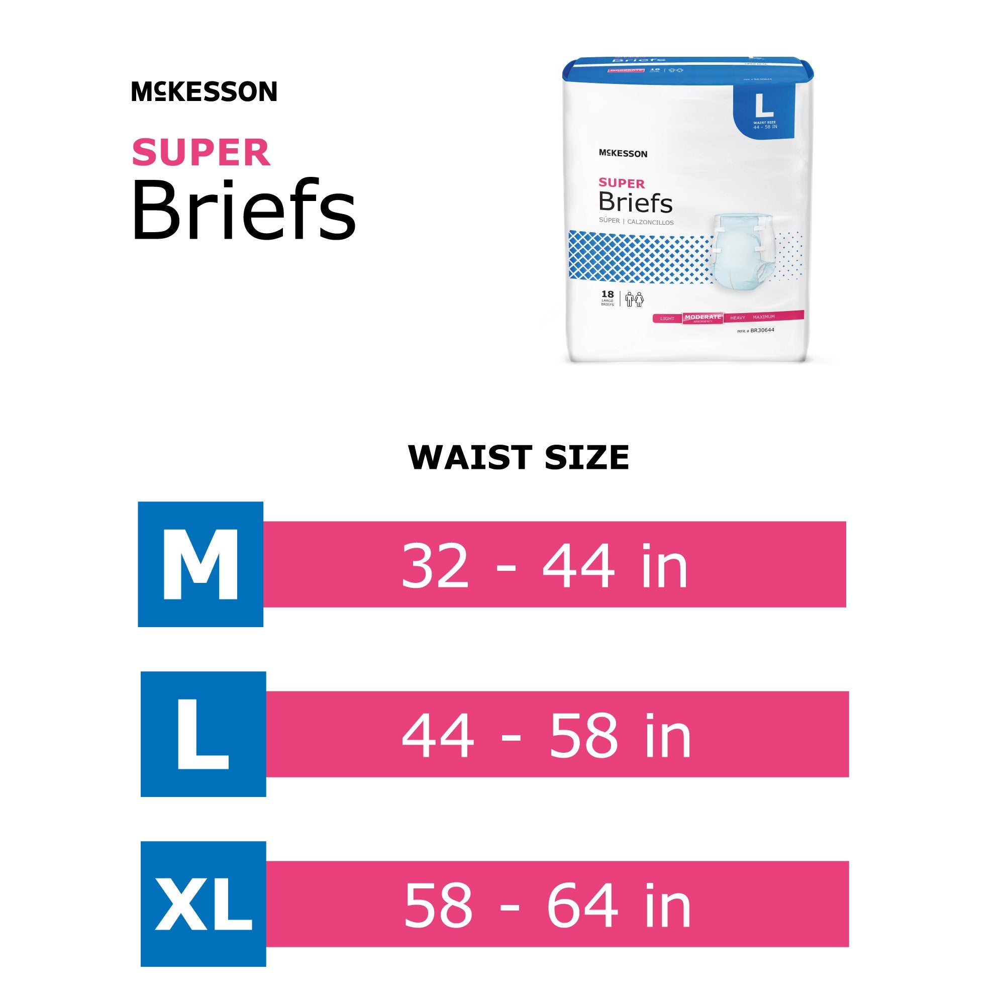 McKesson Super Moderate Absorbency Incontinence Brief, Extra Large (15 Units)