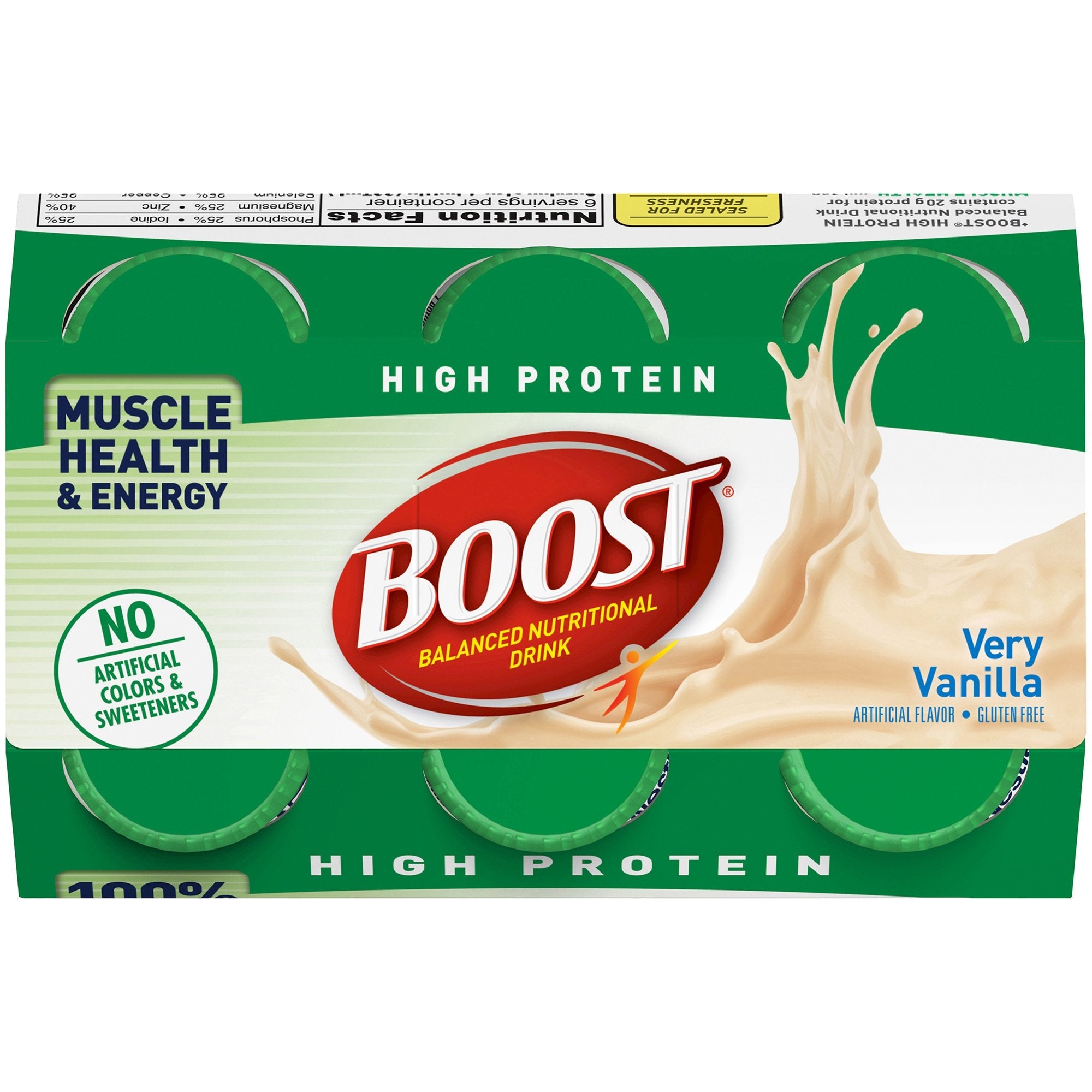 Boost High Protein Vanilla Nutritional Drink, 8oz - 6 Pack Energy Supplement