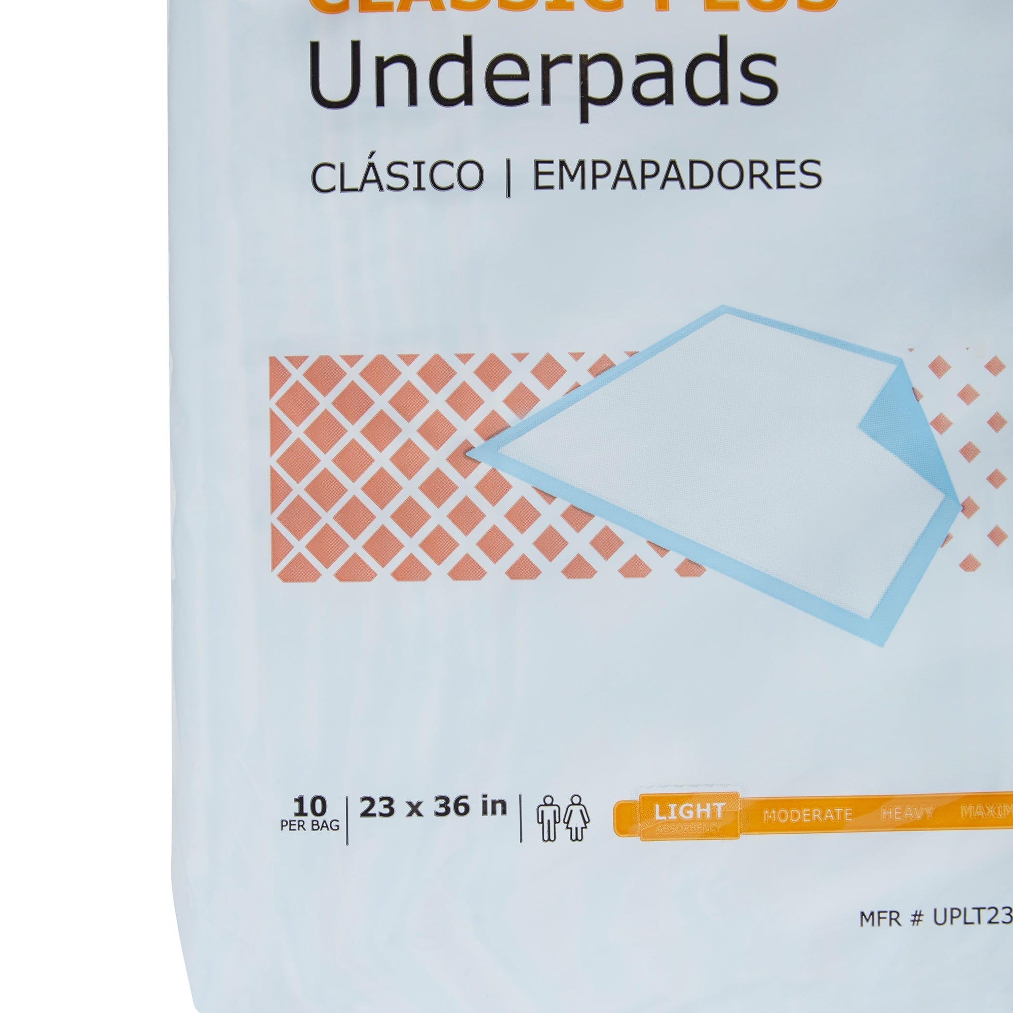 McKesson Classic Light Absorbency Underpads, 23x36" - 10 Pack for Medical Use