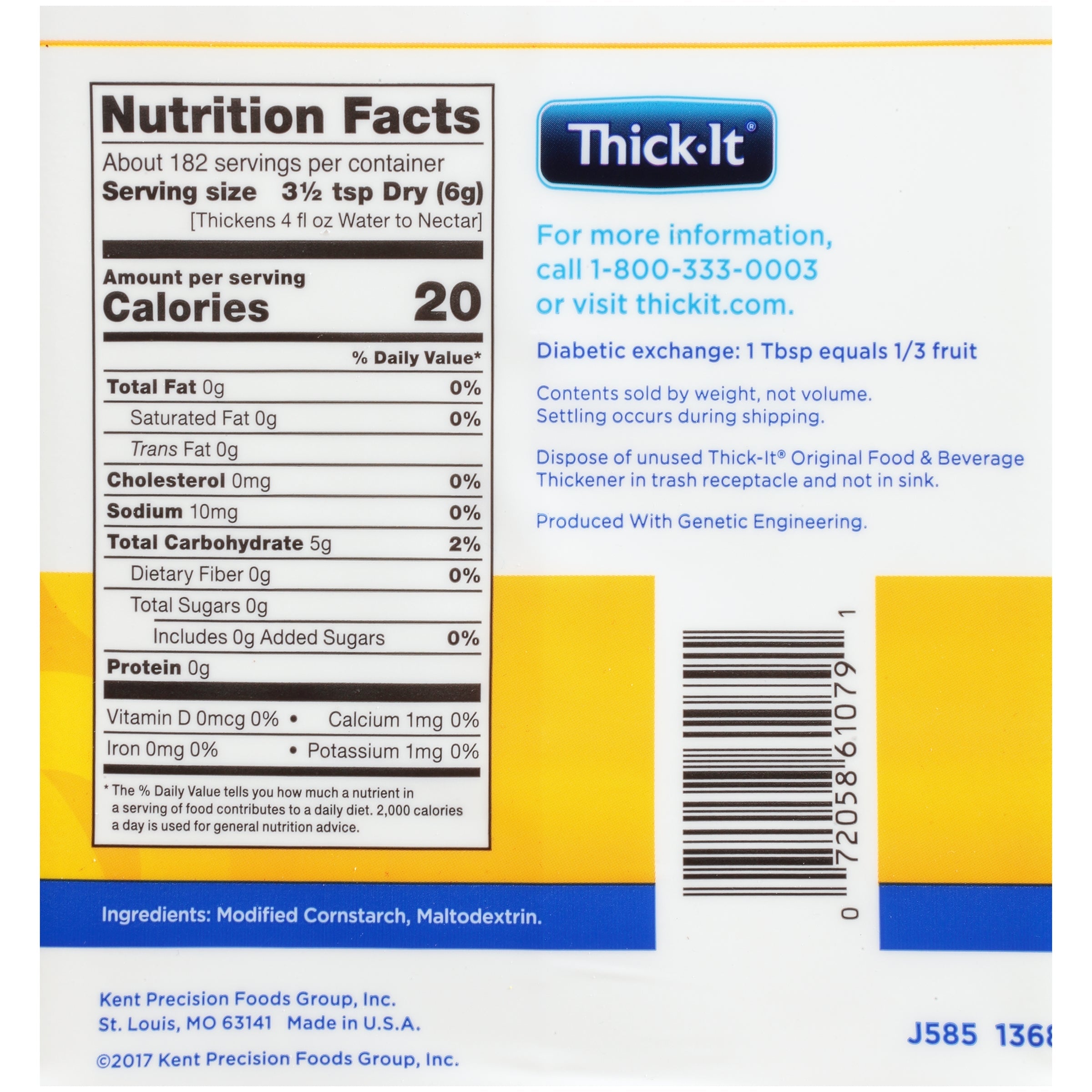 Thick-It® Original Ready to Use Food & Beverage Thickener, 36 oz. Canister (1 Unit)