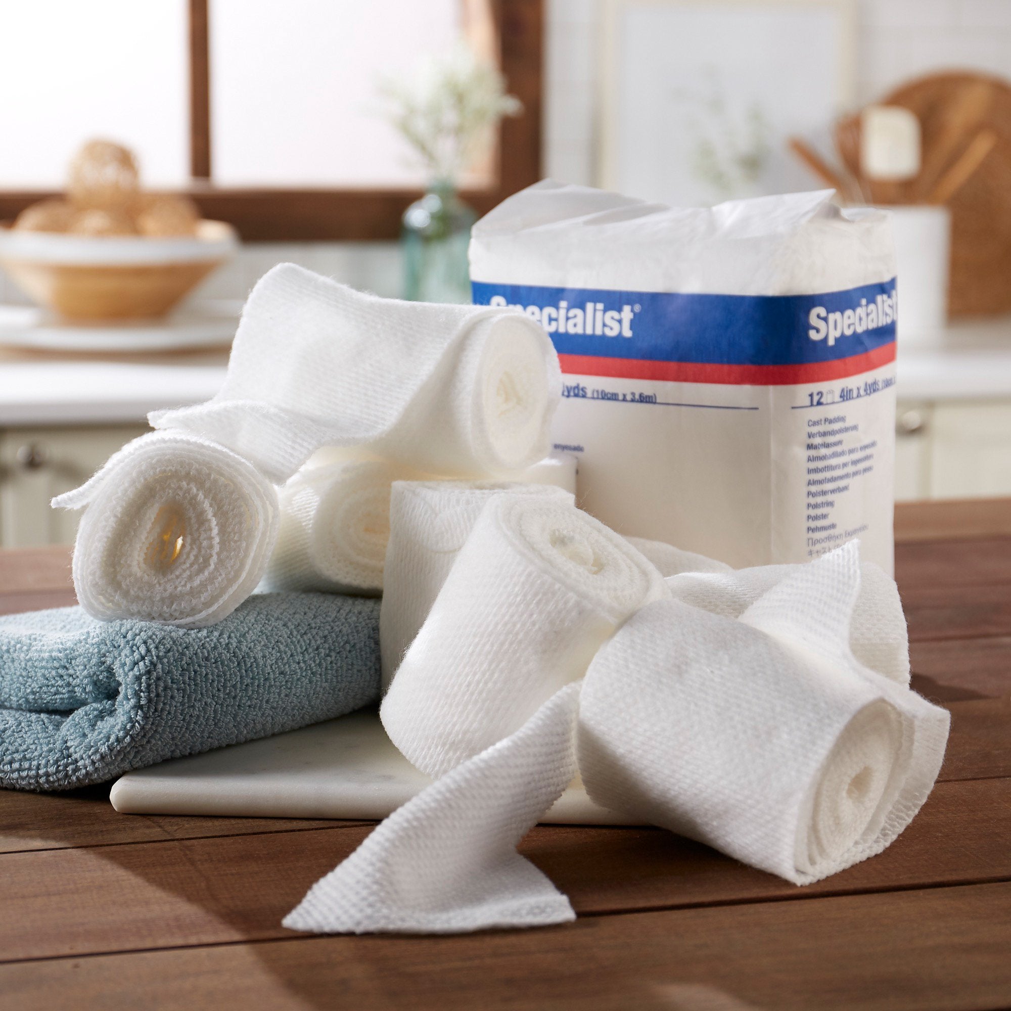 Specialist® White Cotton / Rayon Undercast Cast Padding, 4 Inch x 4 Yard (12 Units)