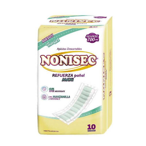 10-Pack Nonisec Maxi Diaper Reinforcement with Ultra-Absorbent Layer and Leak-Proof Protection