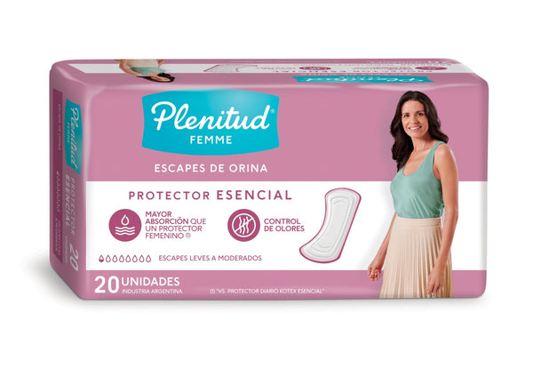 20-Pack Plenitud Fullness Femme Essential Protector - Hypoallergenic, Odor Control & Cottony Soft