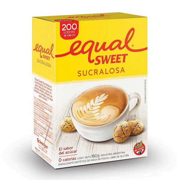 200 Units of Equalsweet Sucralose Envelopes - Zero Calories, No Added Sugar, Natural Sweetener