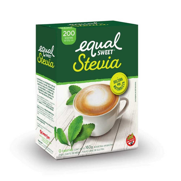 200 Units of Natural Equalsweet Stevia Envelopes - Zero Calories, Zero Carbs, Zero GI - Gluten Free & Vegan Friendly 0.8Gr / 0.028Oz