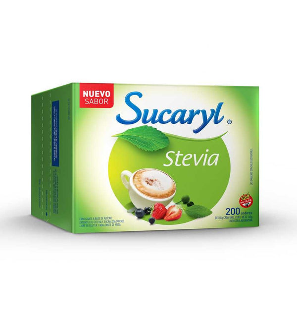 200 Units of Sucaryl Stevia Envelopes - Zero Calorie Natural Sweetener with Low Glycemic Index