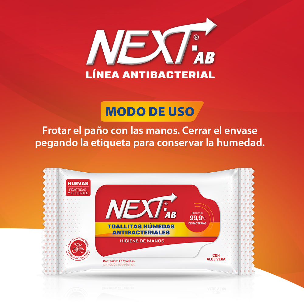 25 Pack of Next Ab Wipes - Convenient, Portable, and Non-Woven Fabric for Removing Dirt and Oil