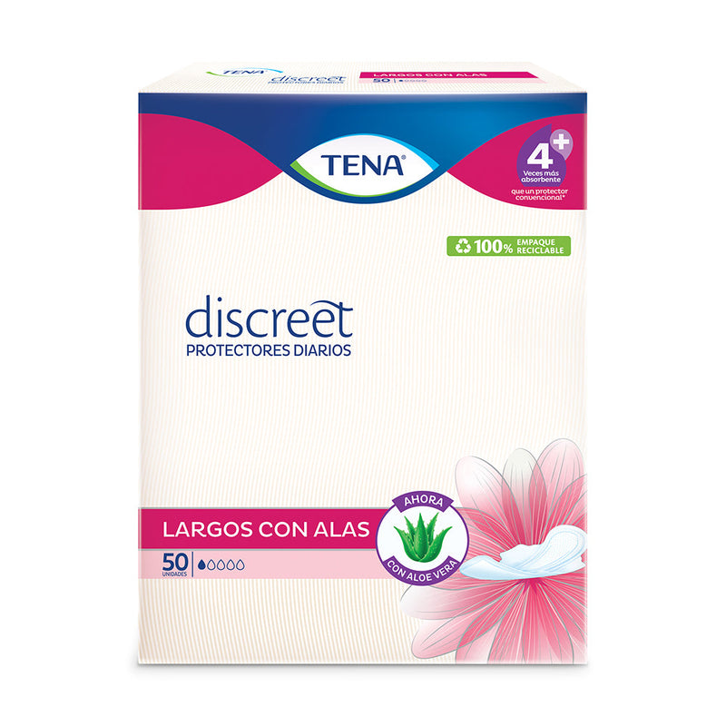 50 Units of TENA Discreet Long Wings Protector - Super Absorbent & Leakage Barriers