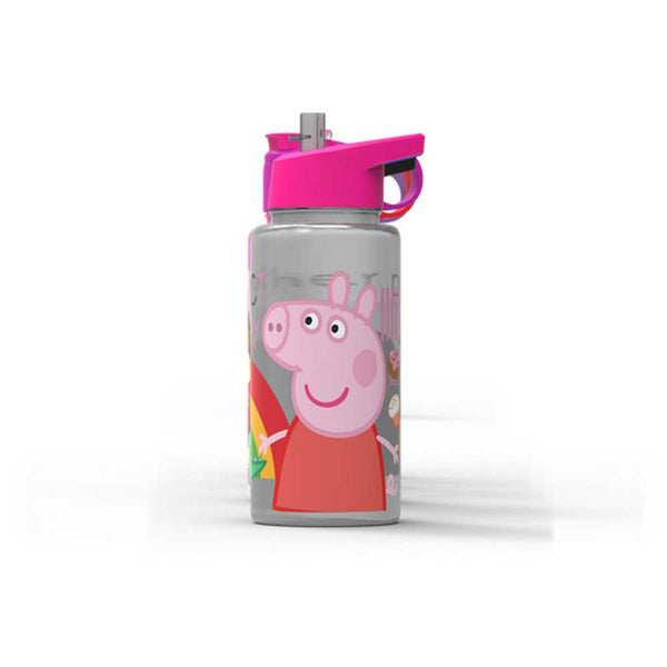 500ml/16.9fl oz Peppa Pig Straw Top Bottle - BPA-free, Reusable & Dishwasher Safe